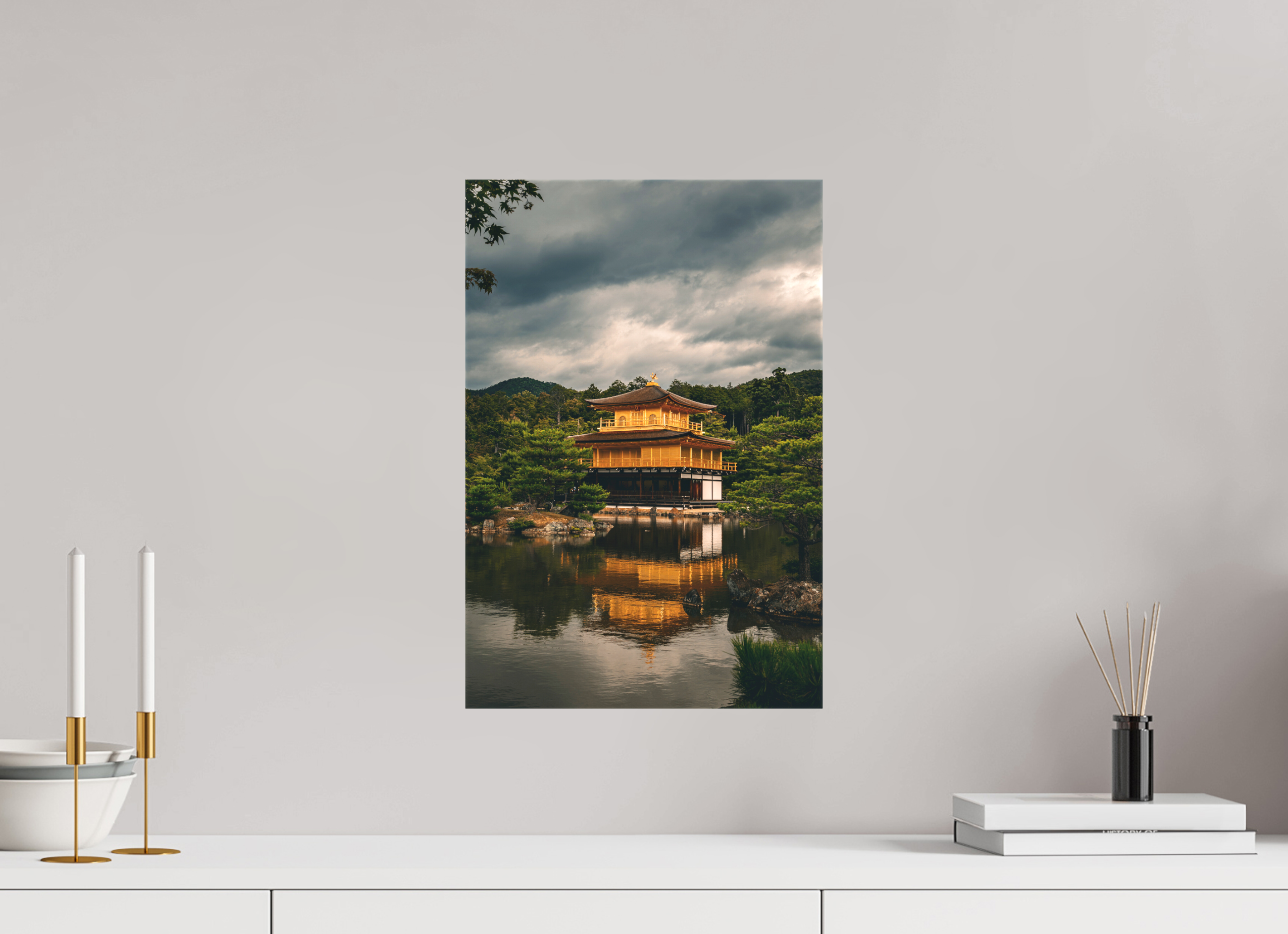 30 x 45 cm, Cadre simple Matte on Stretcher Frame Kinkaku-ji