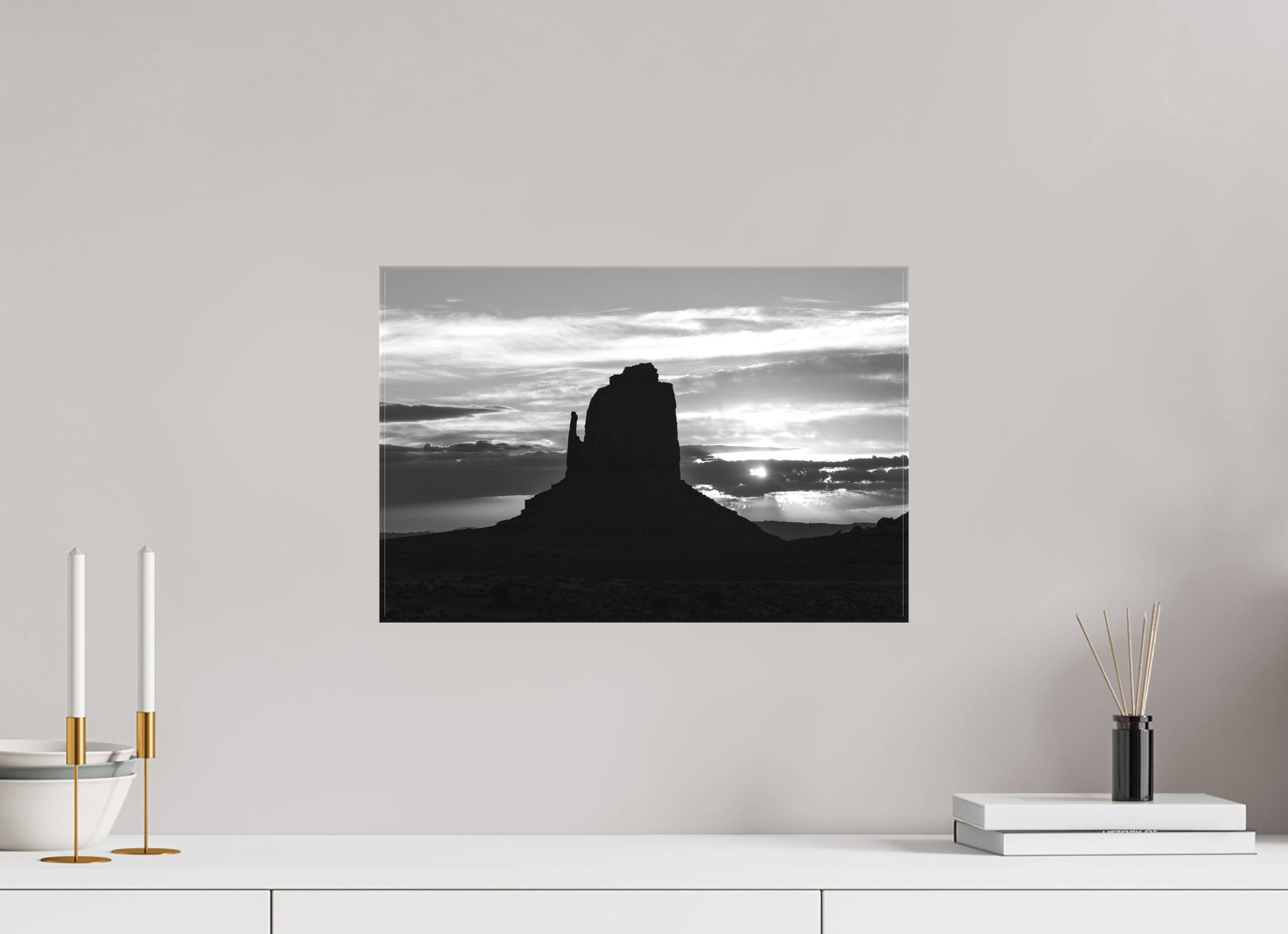 45 x 30 cm, Cadre simple Matte on Stretcher Frame East Mitten Butte
