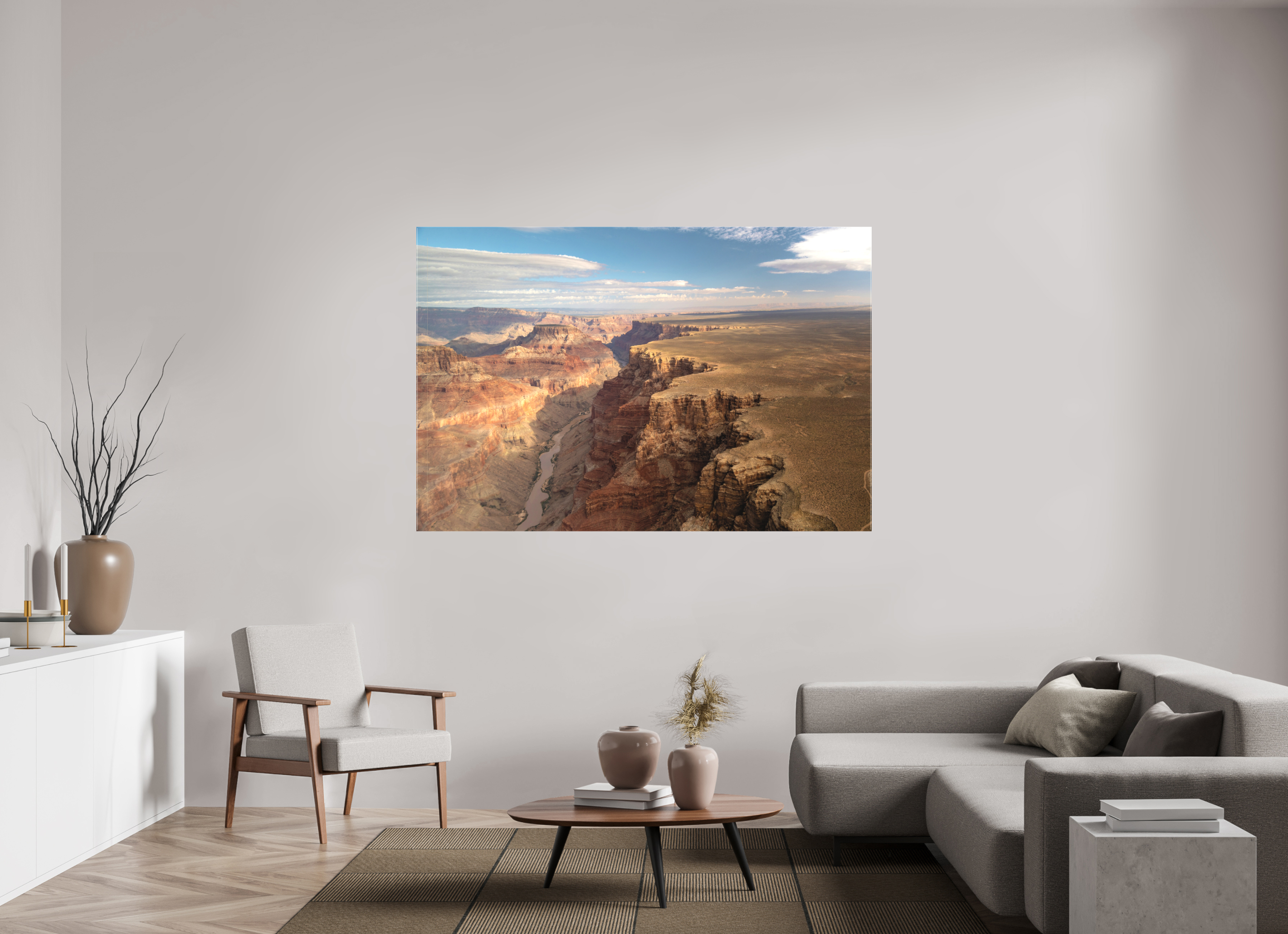 180 x 120 cm, Cadre simple Matte on Stretcher Frame Grand Canyon vue du ciel