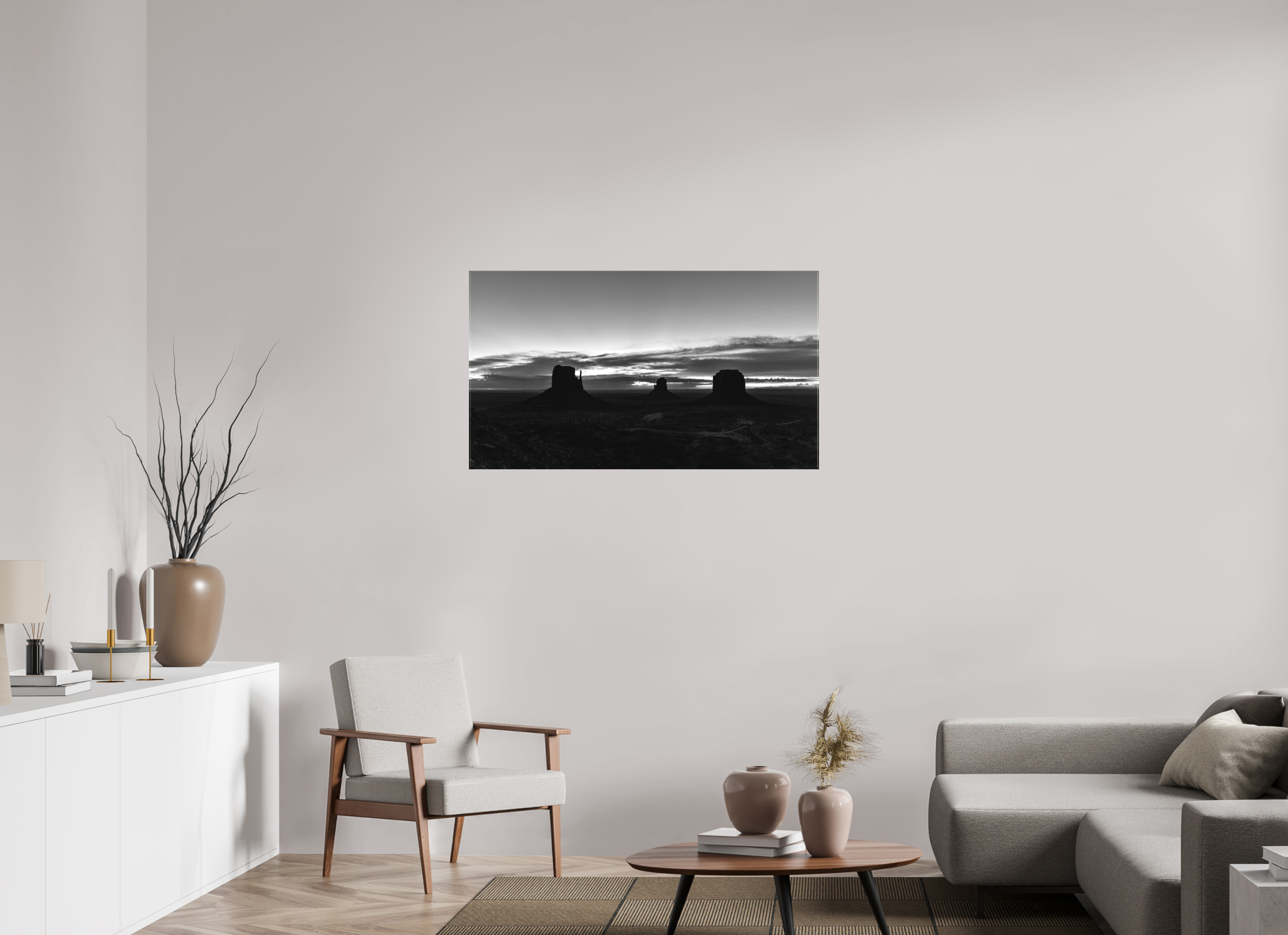 112 x 63 cm, Cadre simple Matte on Stretcher Frame The view
