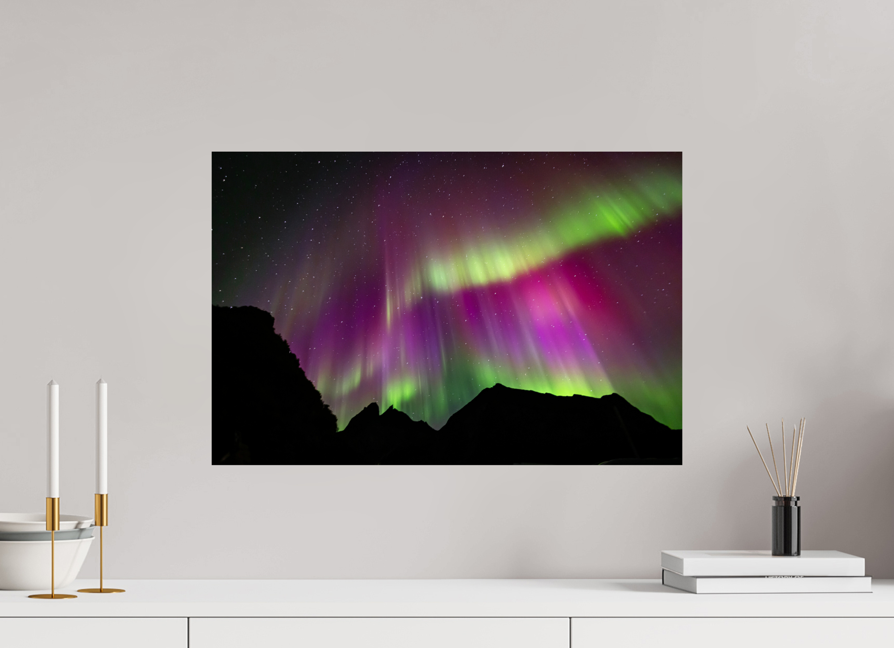 60 x 40 cm, Photo Print On Fuji Crystal DP II Northern Lights