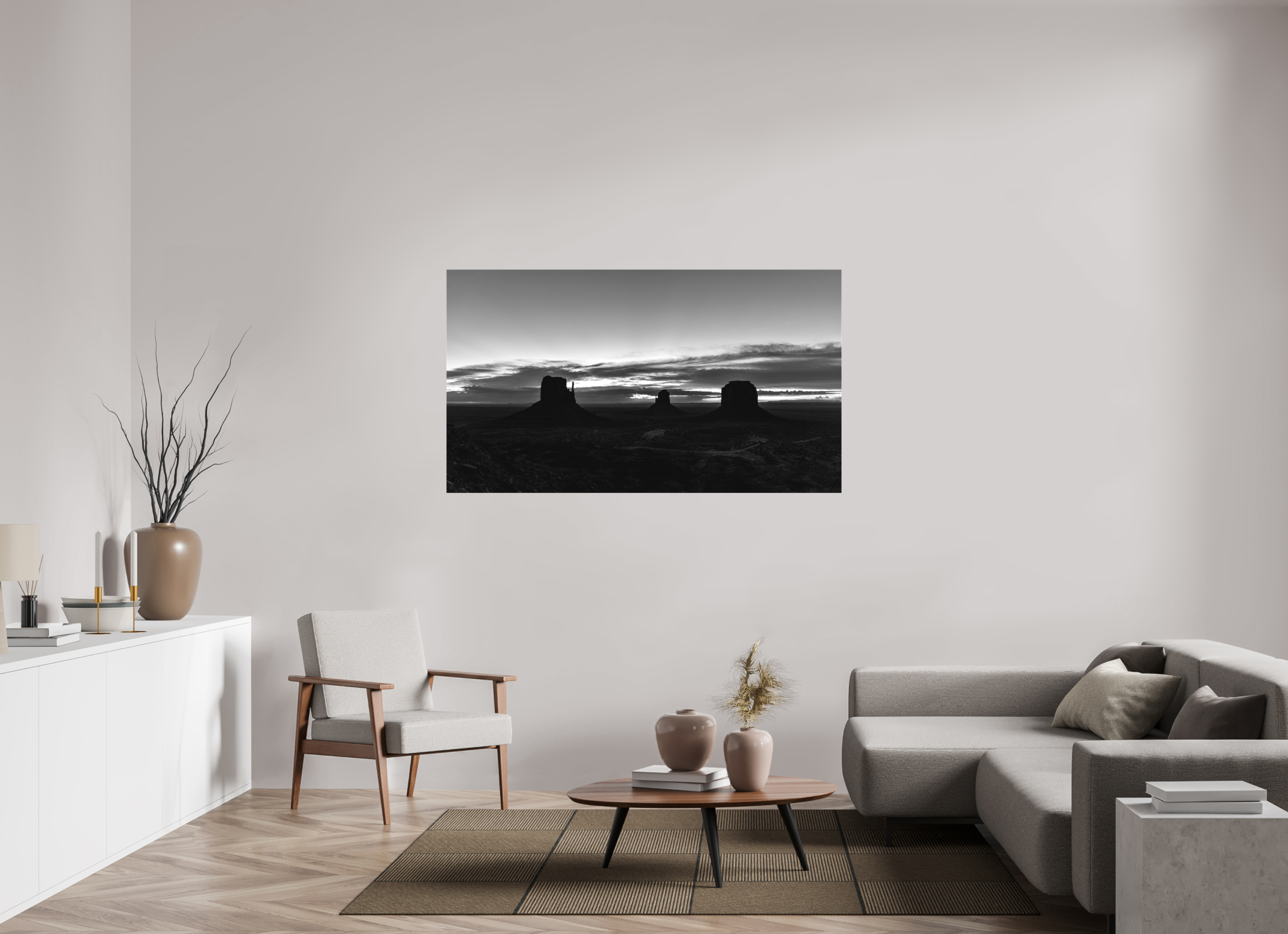 160 x 90 cm, Cadre simple Matte on Stretcher Frame The view