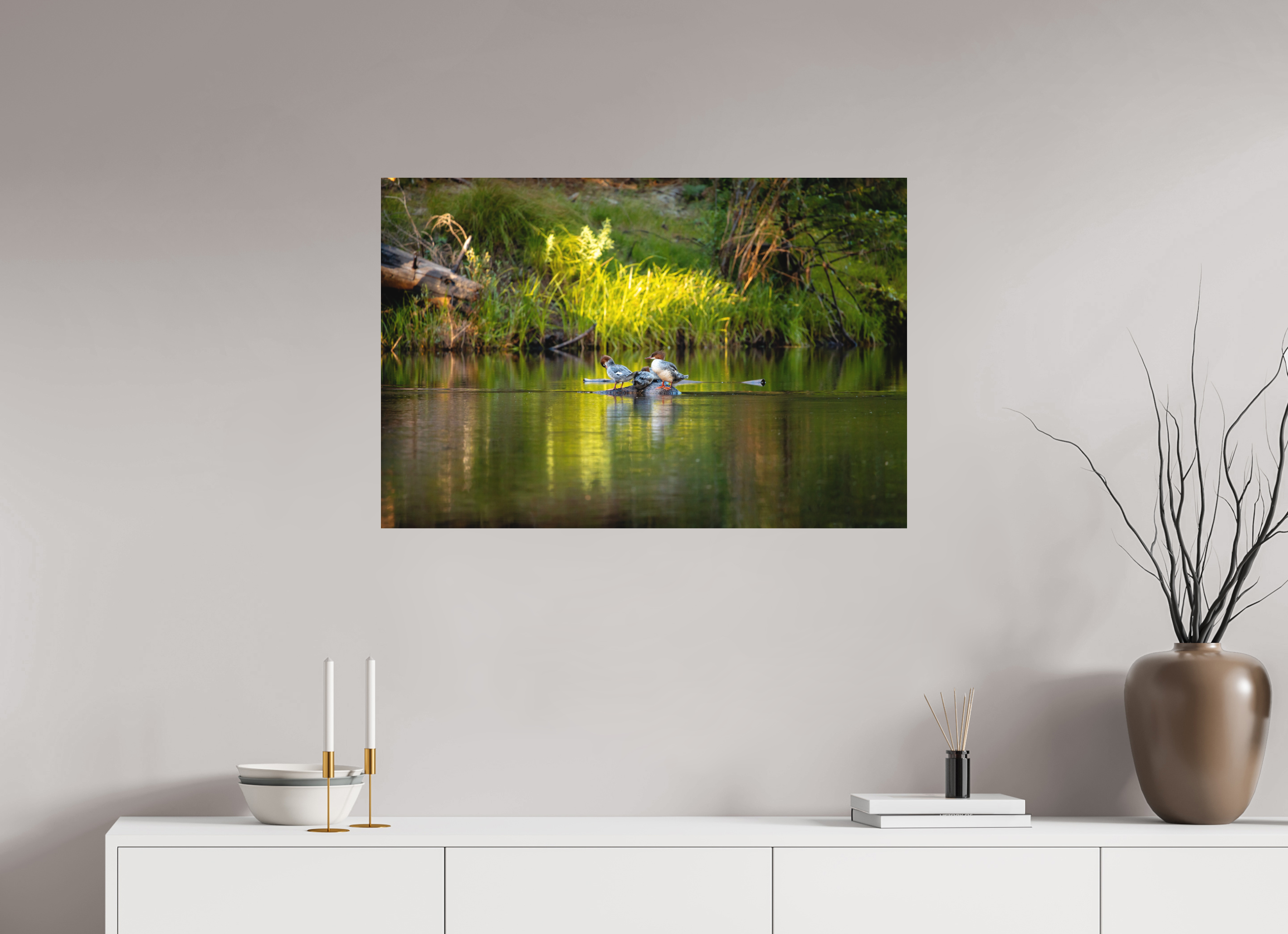 90 x 60 cm, Aluminium Mergus