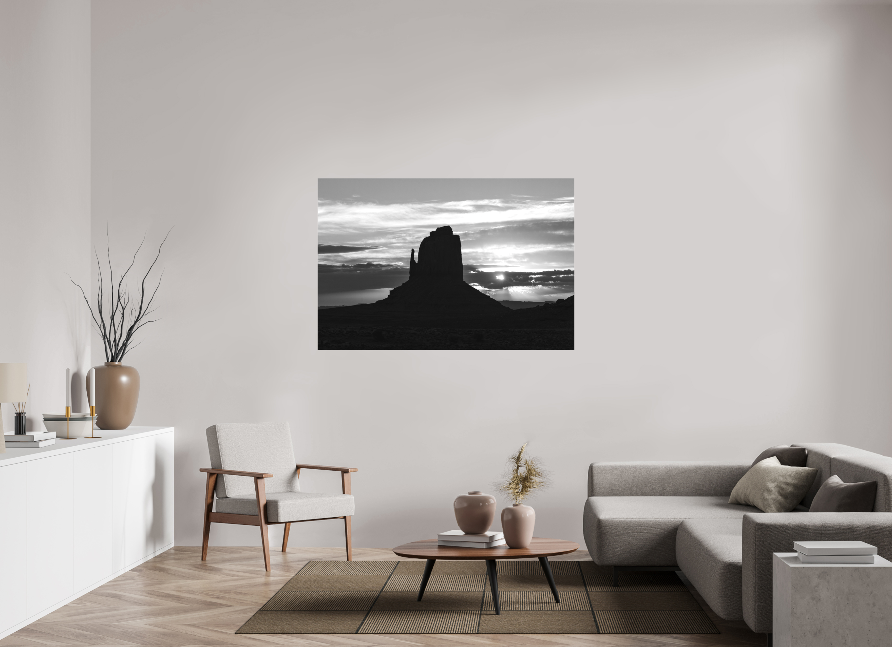 150 x 100 cm, Cadre simple Matte on Stretcher Frame East Mitten Butte