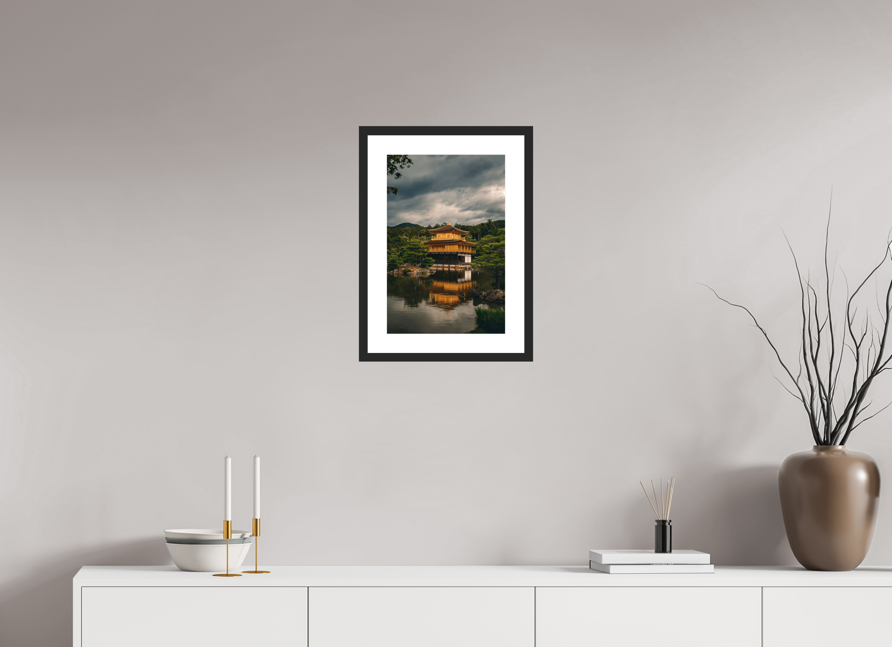 30 x 45 cm, Cadre avec passe partout Kinkaku-ji