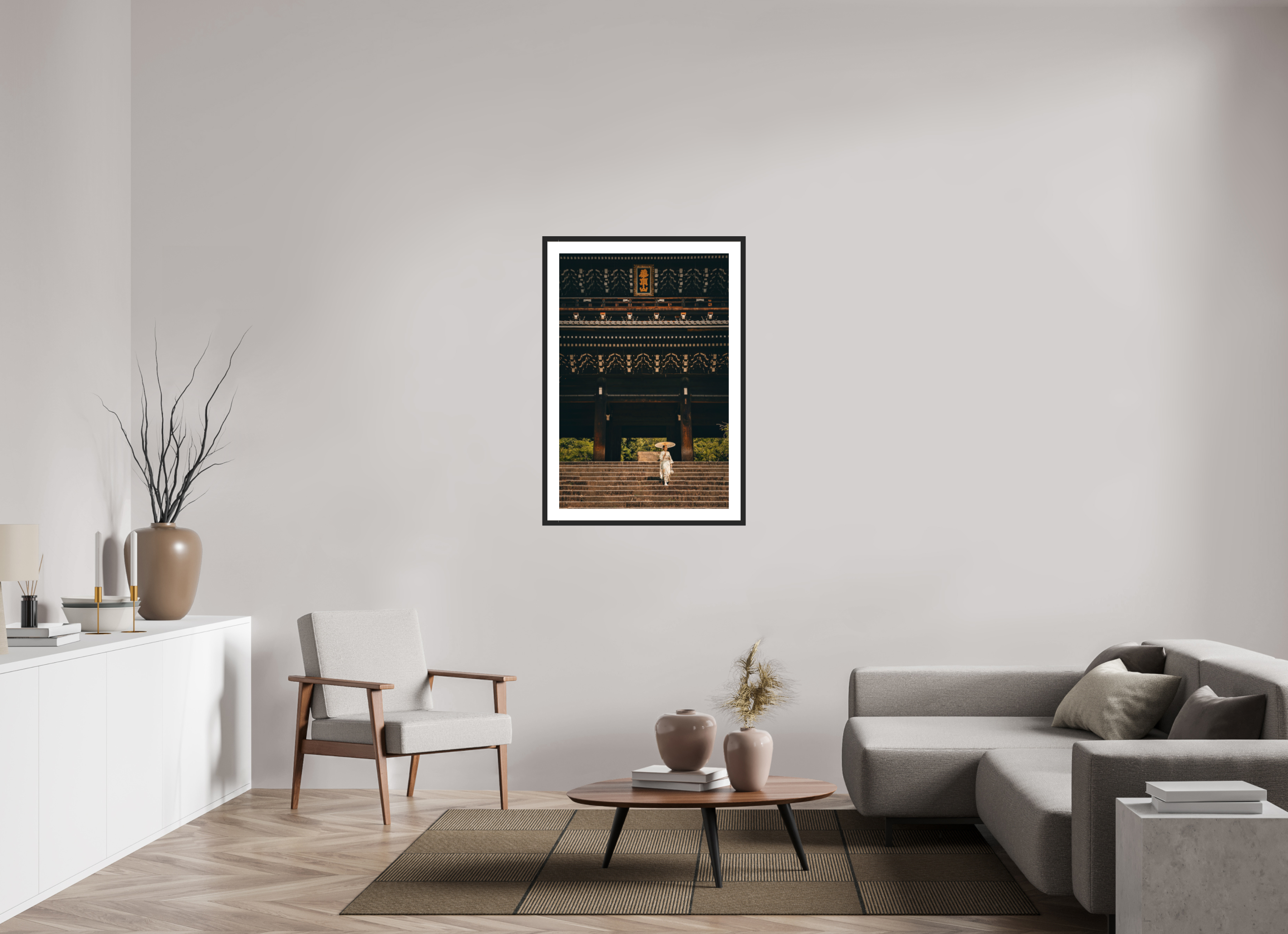 70 x 105 cm, Cadre avec passe partout Chion-in Temple