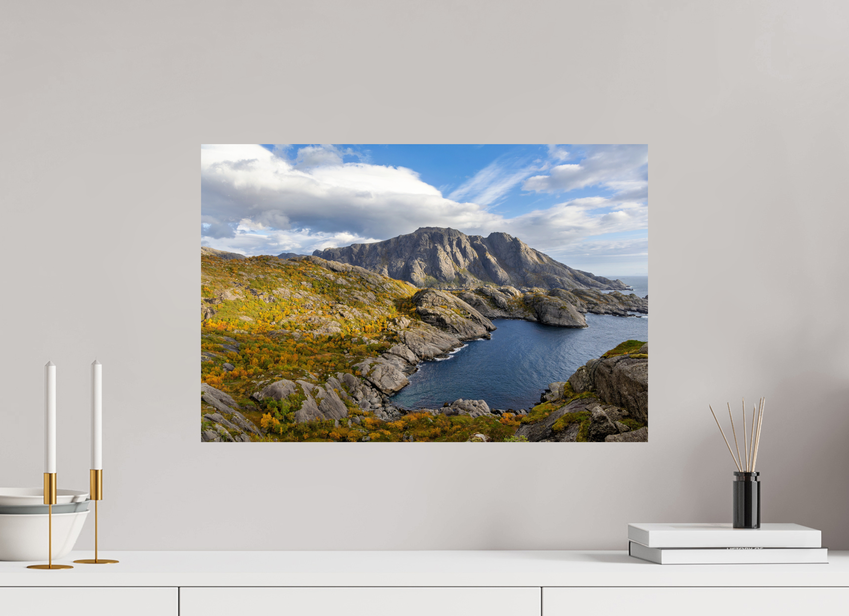 60 x 40 cm, Photo Print On Fuji Crystal DP II Couleurs d'automne aux îles Lofoten