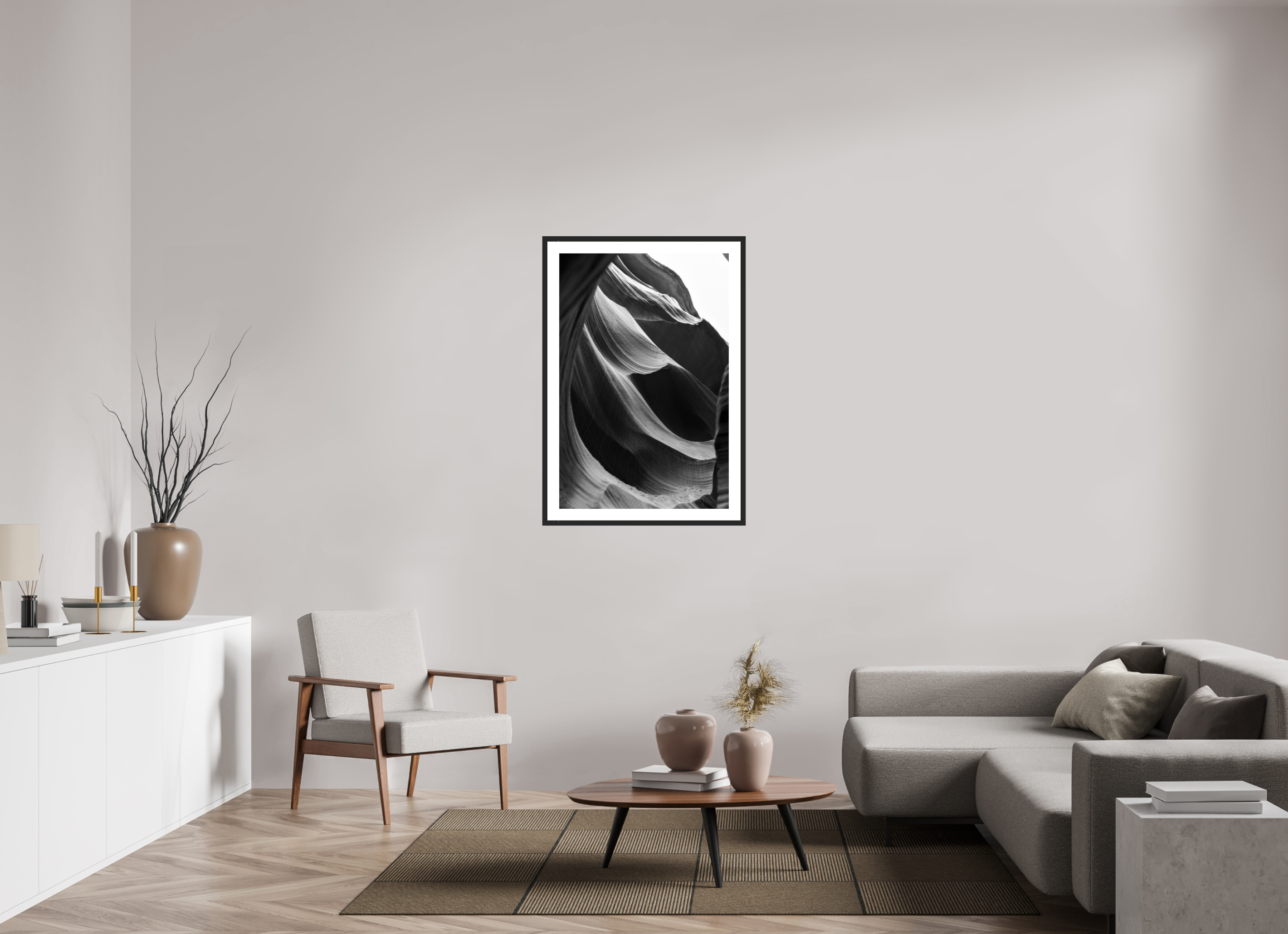 70 x 105 cm, Cadre avec passe partout Navaro