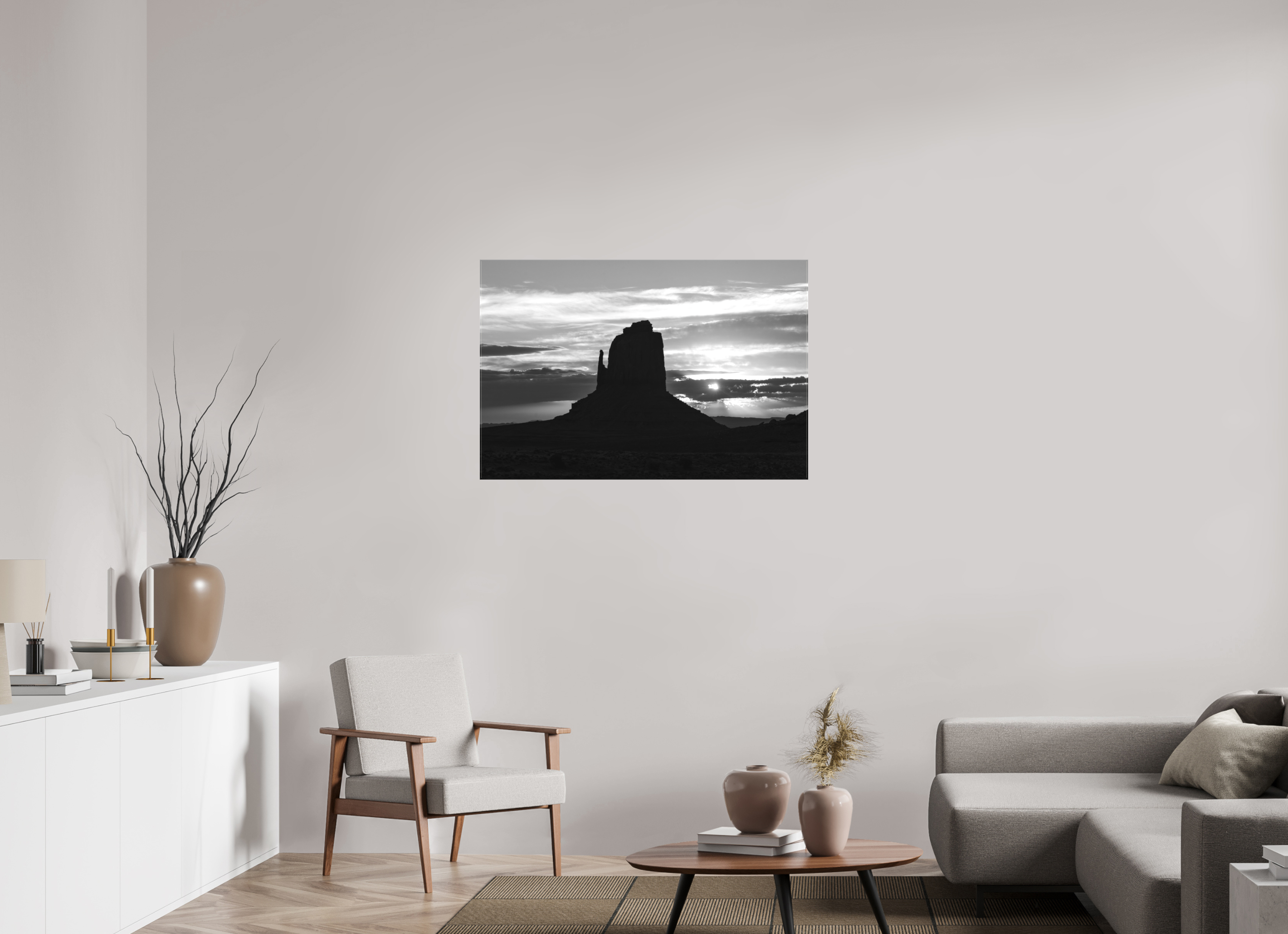 105 x 70 cm, Cadre simple Matte on Stretcher Frame East Mitten Butte