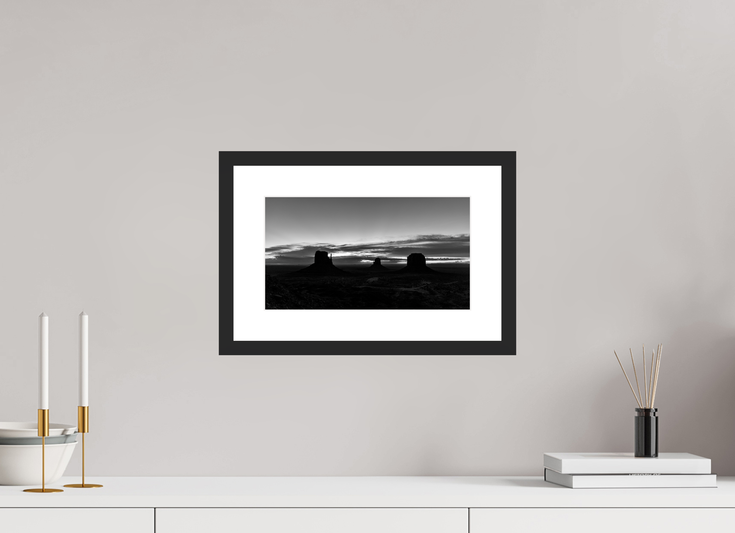 32 x 18 cm, Cadre avec passe partout The view