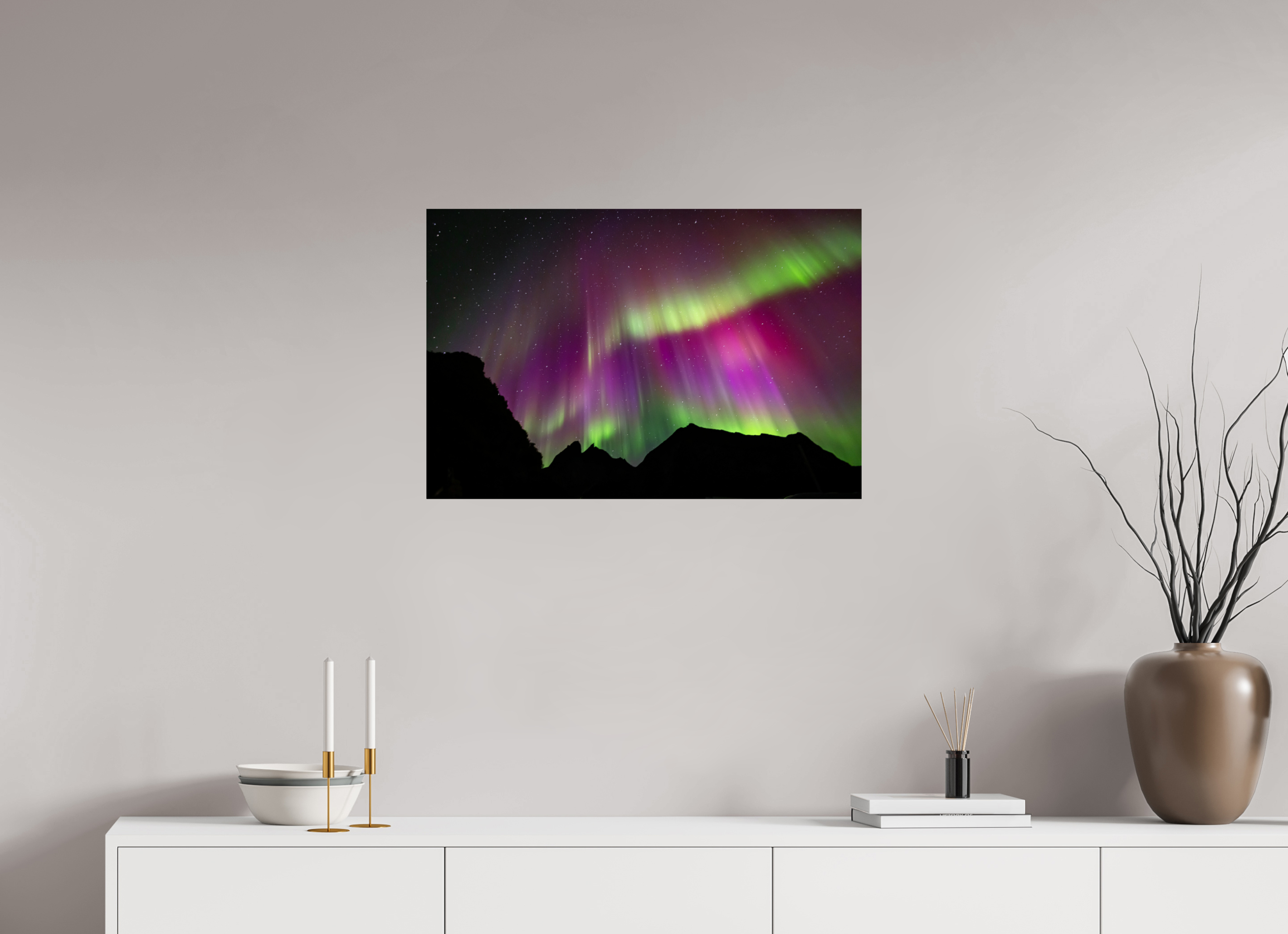 75 x 50 cm, Photo Print On Fuji Crystal DP II Northern Lights