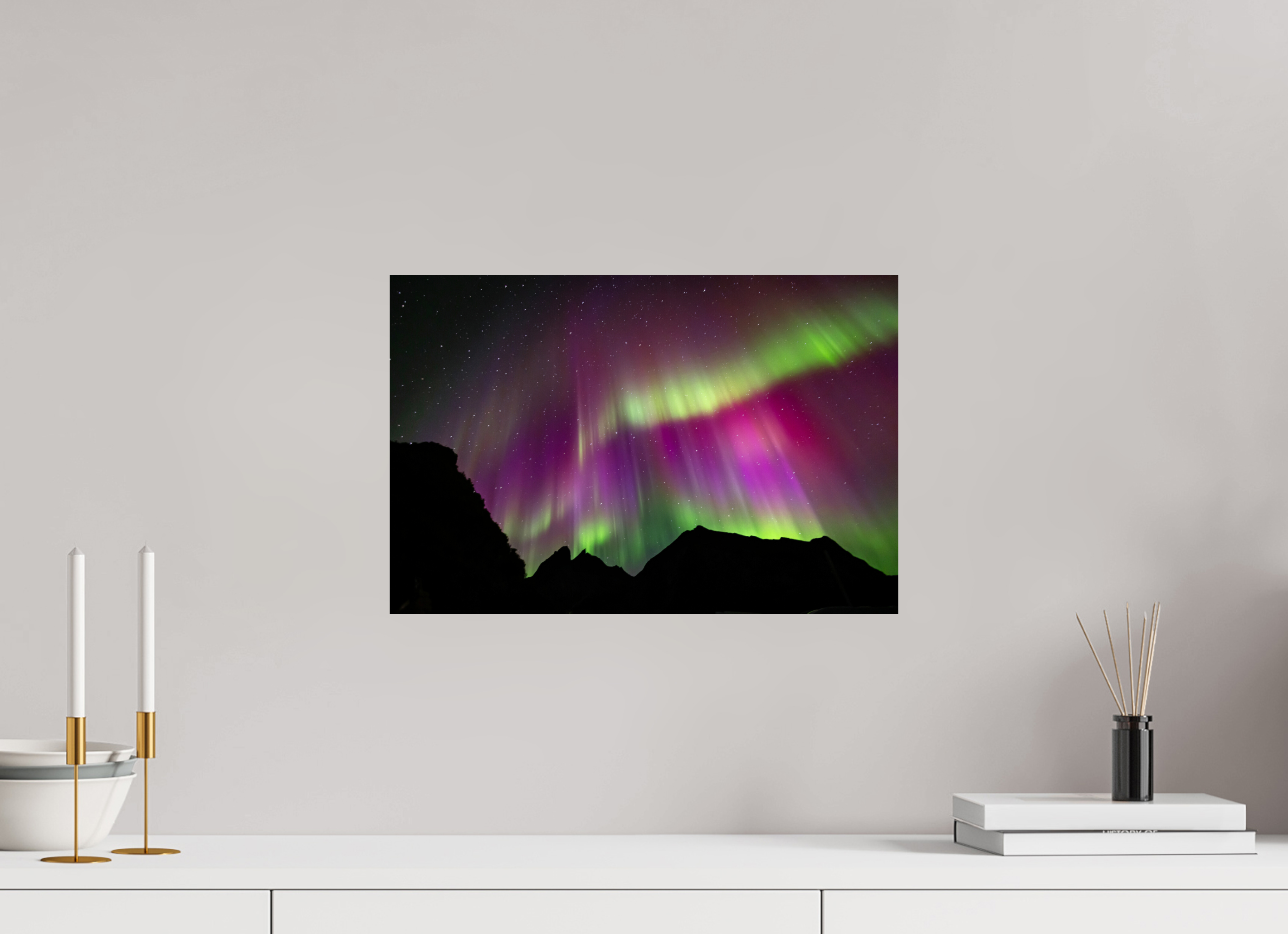 45 x 30 cm, Photo Print On Fuji Crystal DP II Northern Lights