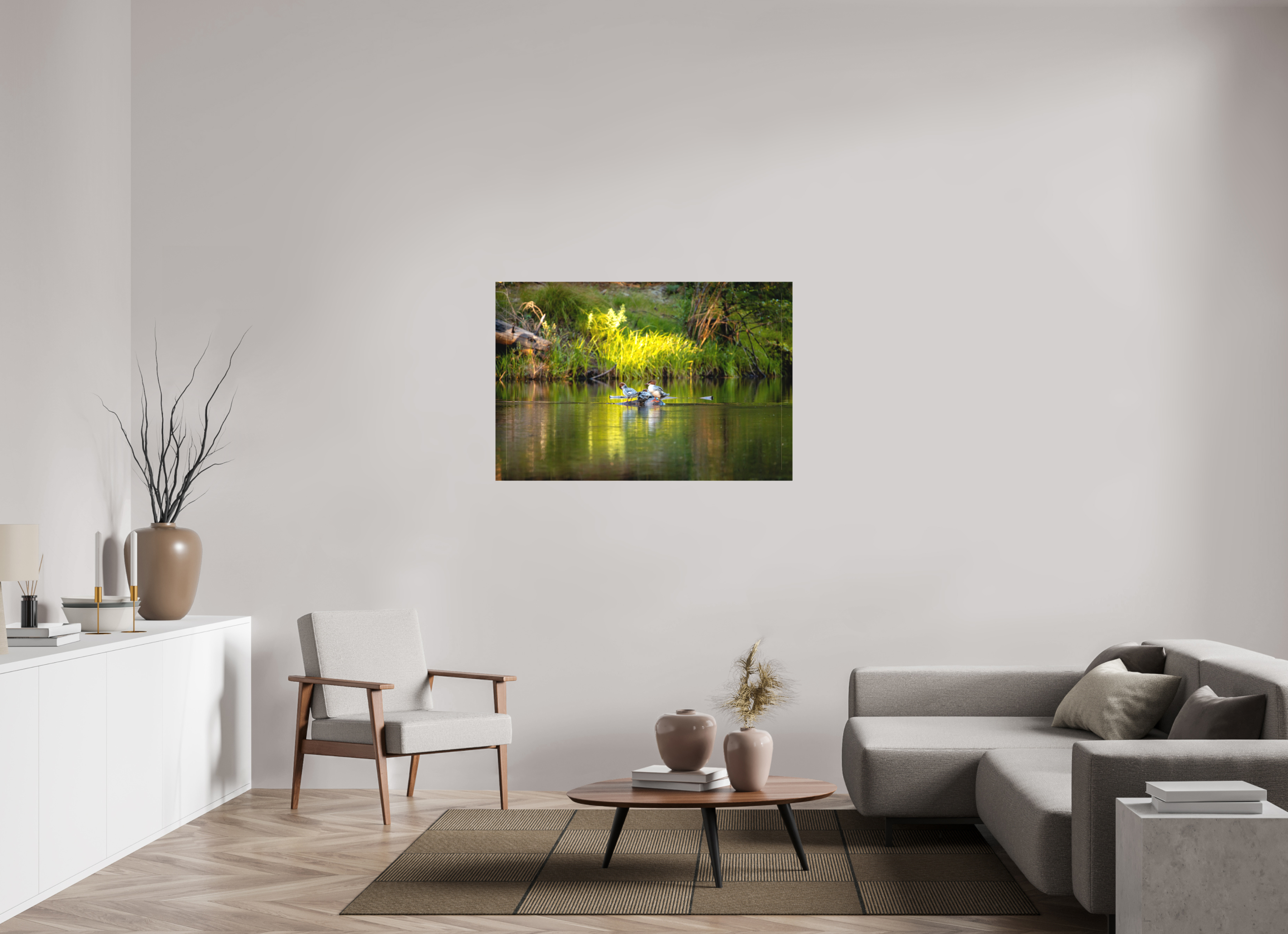 120 x 80 cm, Cadre simple Matte on Stretcher Frame Mergus