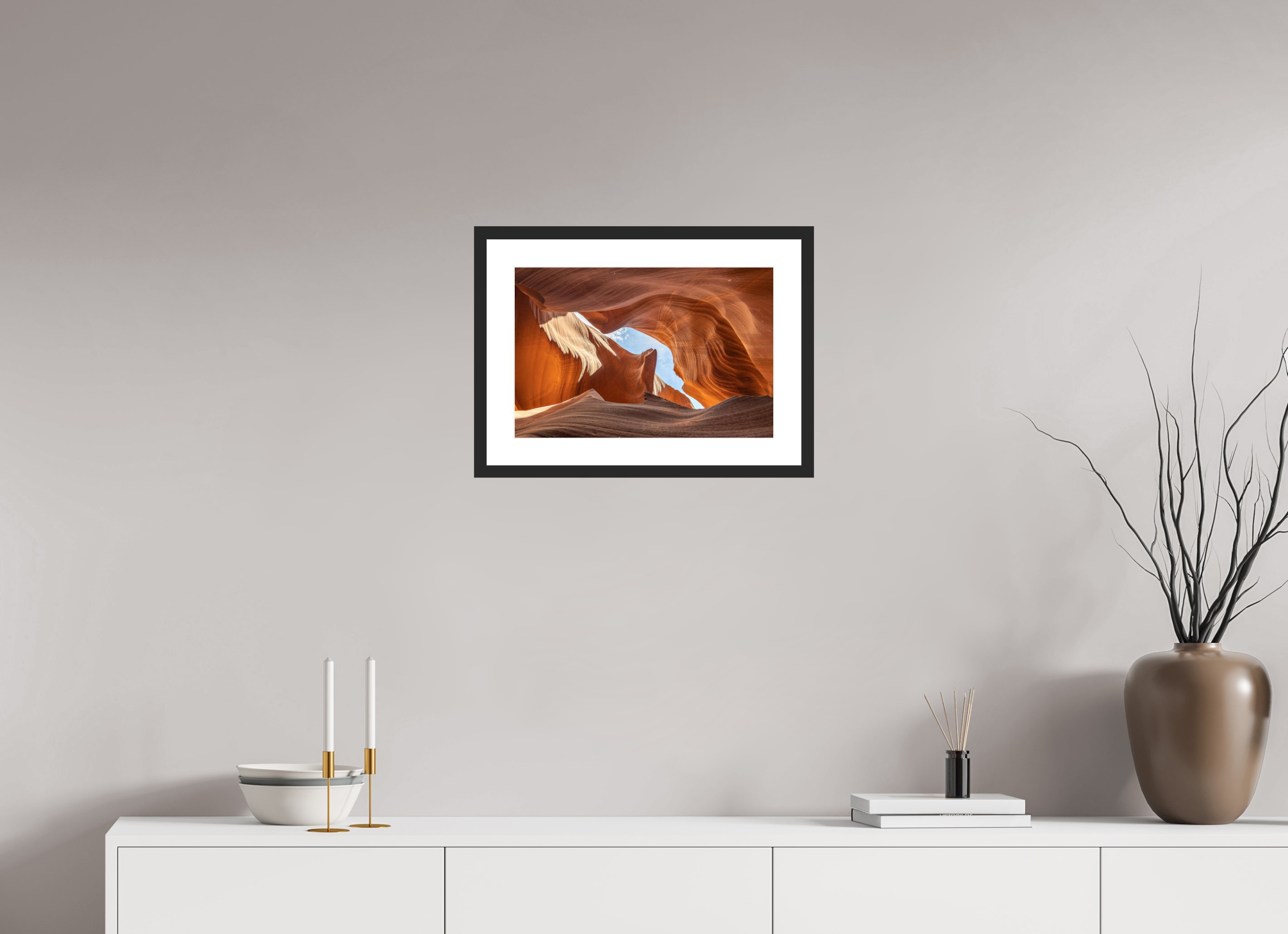 45 x 30 cm, Cadre avec passe partout Antelope Canyon