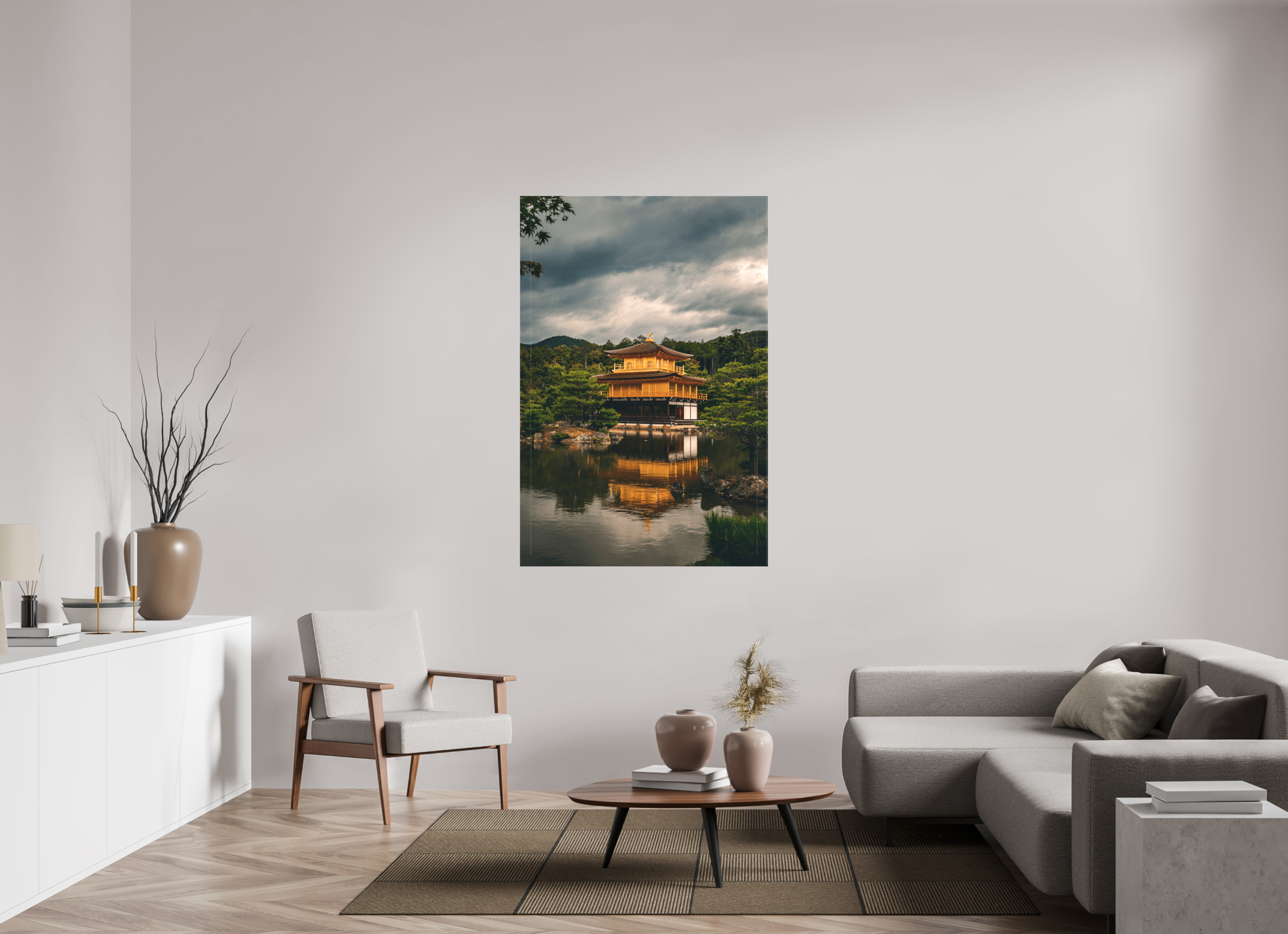 100 x 150 cm, Cadre simple Matte on Stretcher Frame Kinkaku-ji