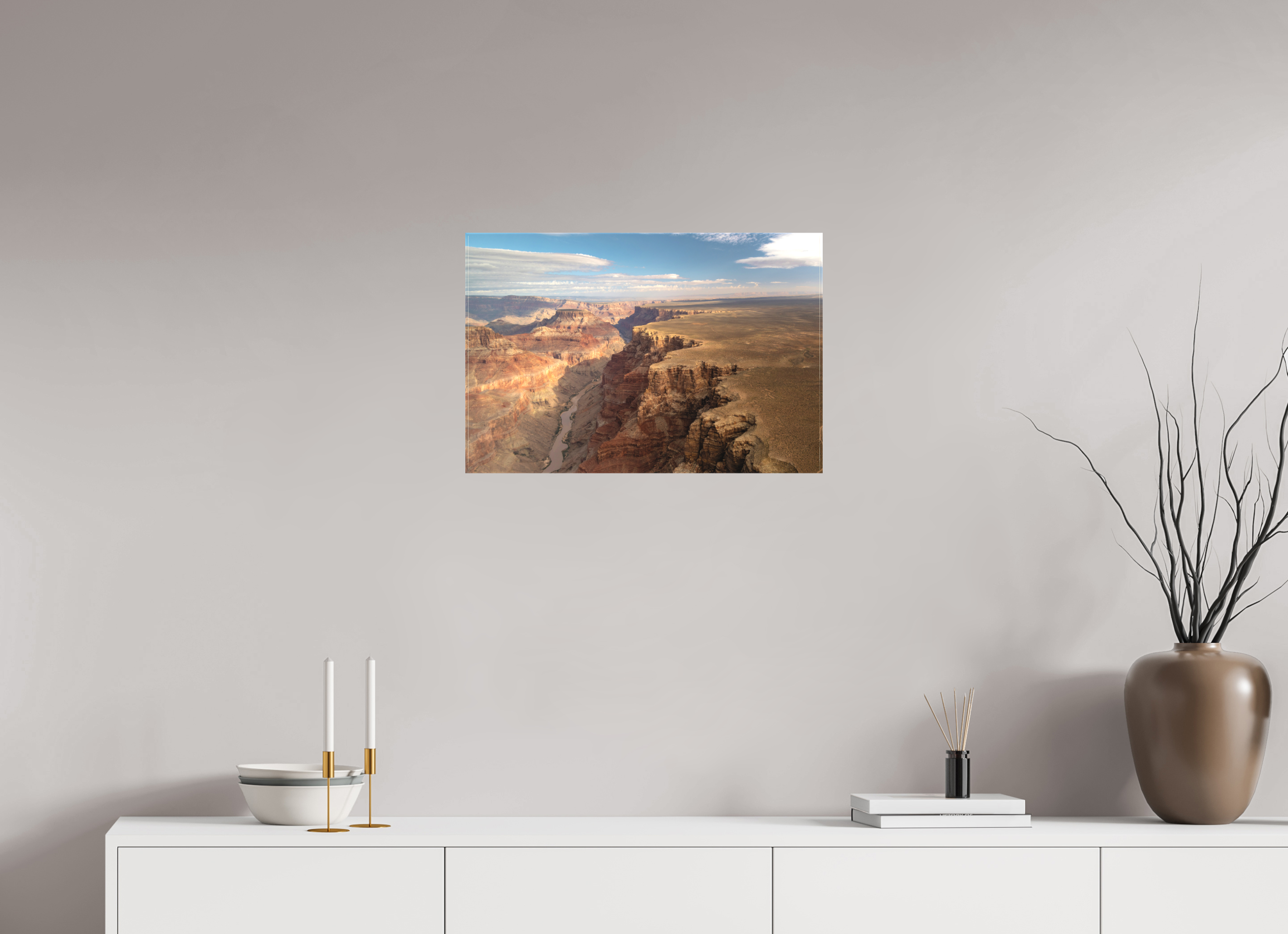 60 x 40 cm, Cadre simple Matte on Stretcher Frame Grand Canyon vue du ciel