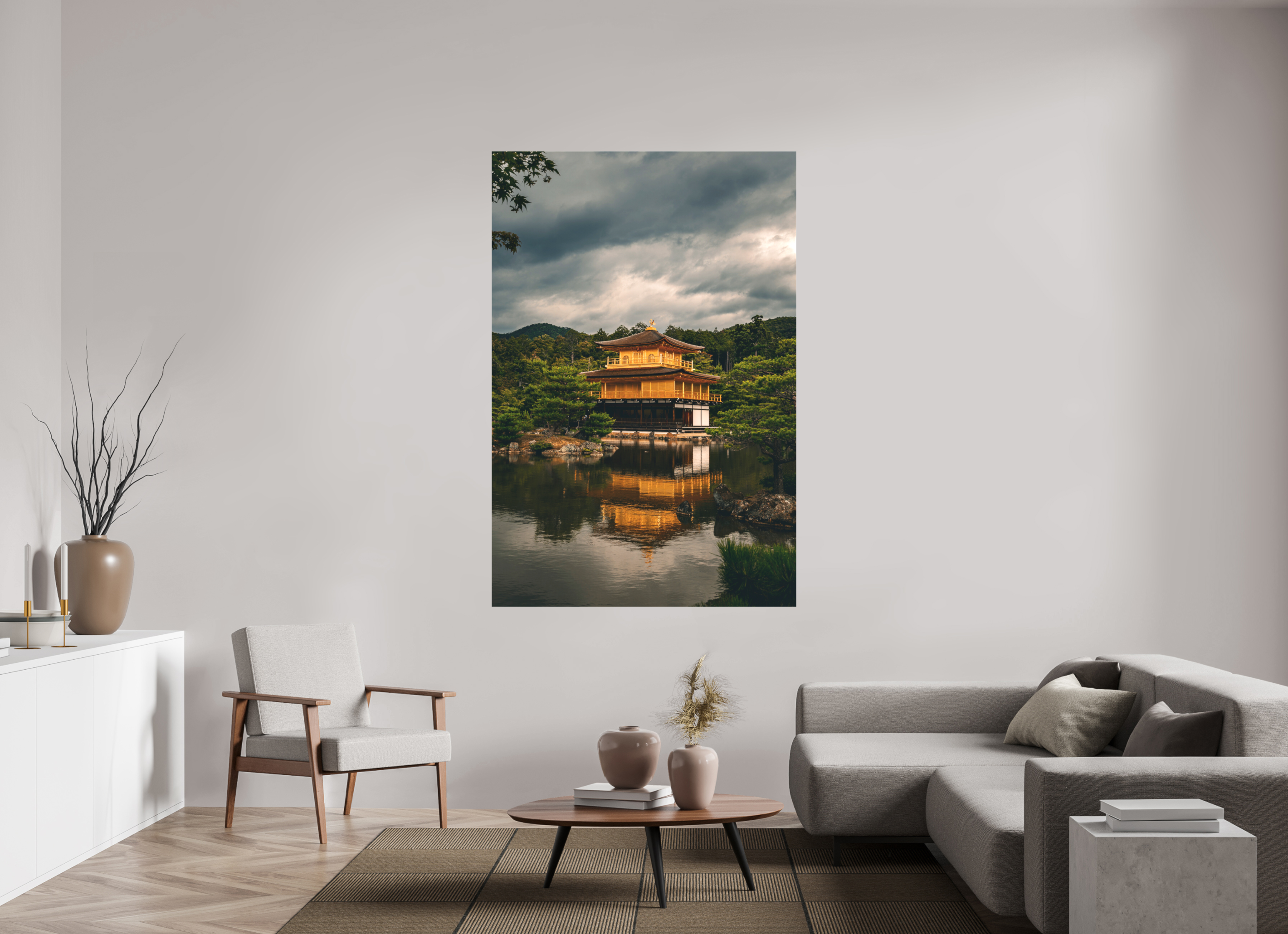 120 x 180 cm, Cadre simple Matte on Stretcher Frame Kinkaku-ji