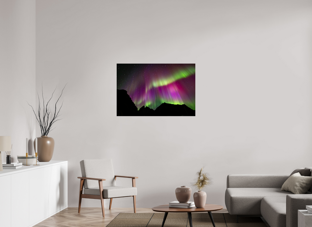 105 x 70 cm, Photo Print Under Acrylic Glass Northern Lights