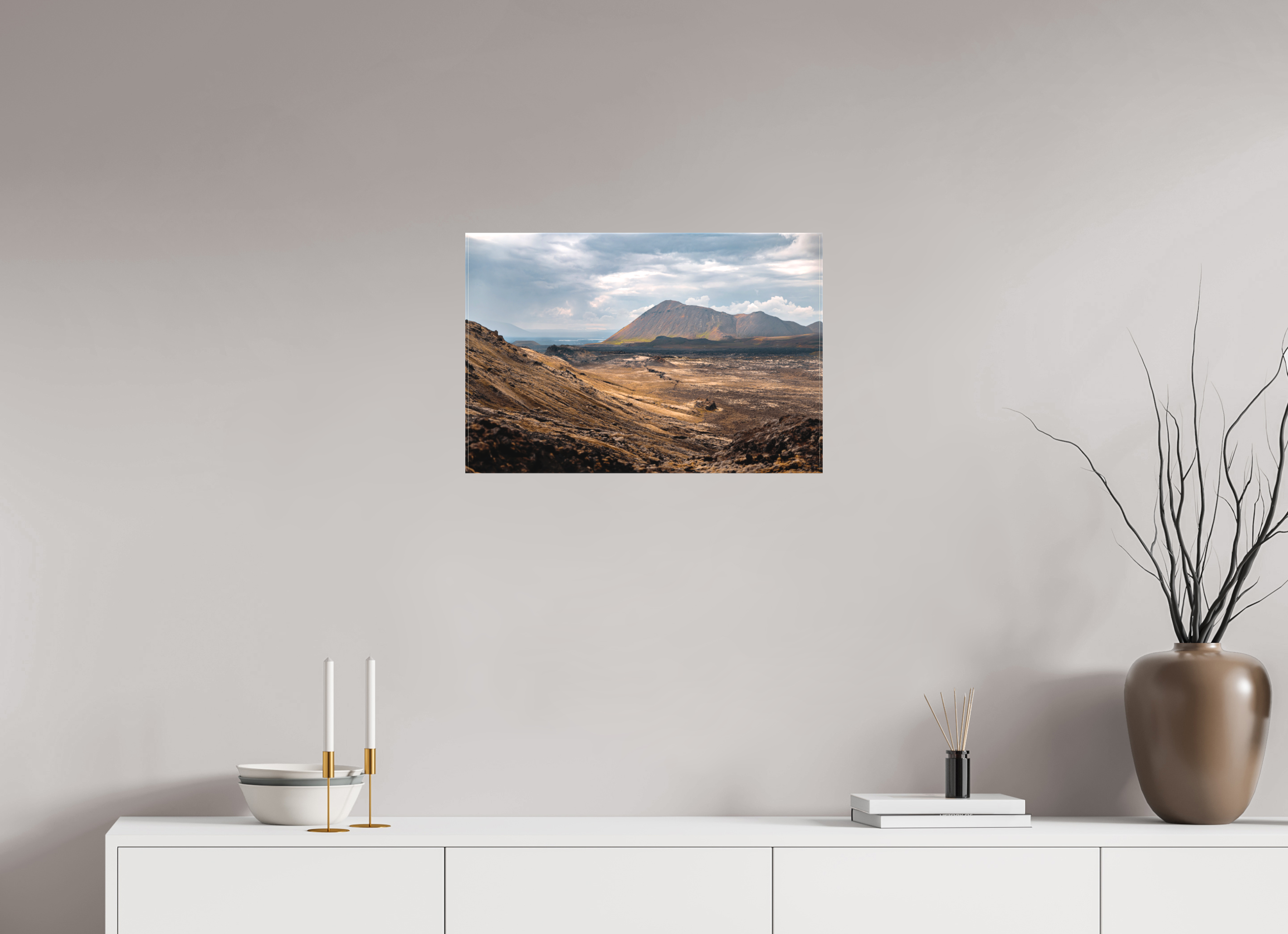 60 x 40 cm, Cadre simple Matte on Stretcher Frame Fire Land