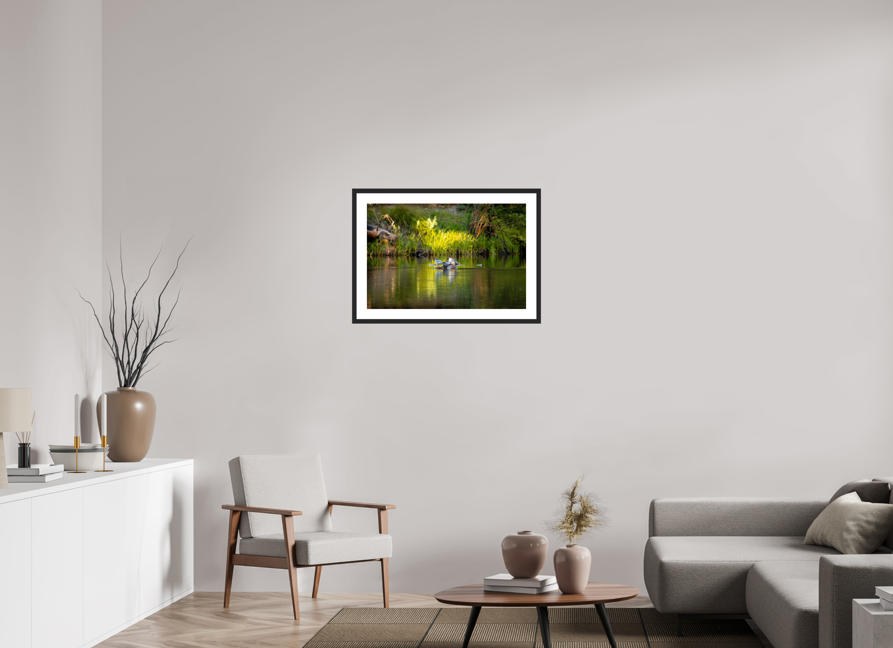 75 x 50 cm, Cadre avec passe partout Mergus