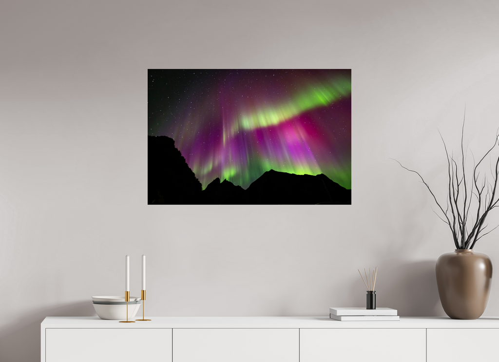 90 x 60 cm, Photo Print Under Acrylic Glass Northern Lights