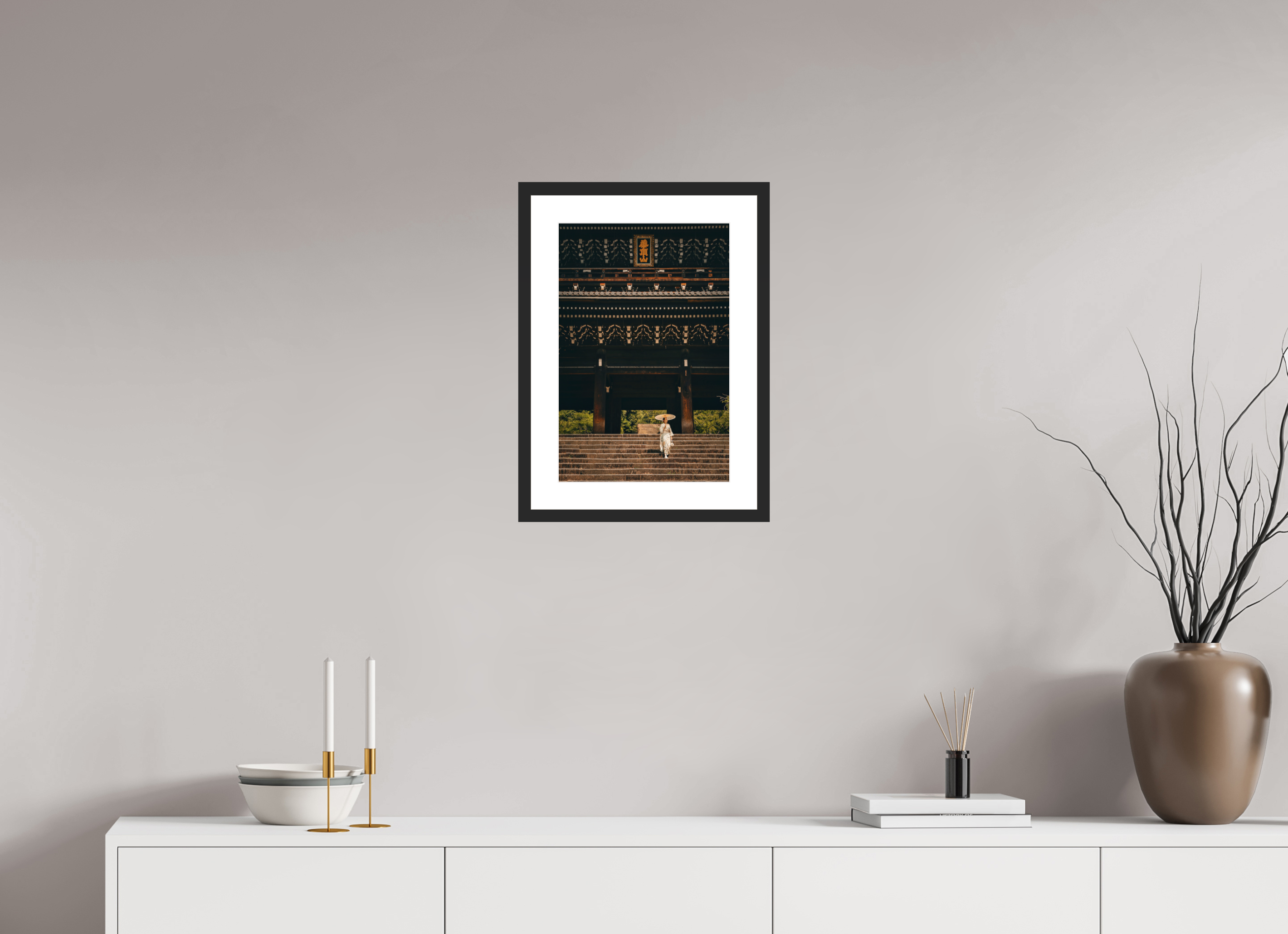 30 x 45 cm, Cadre avec passe partout Chion-in Temple