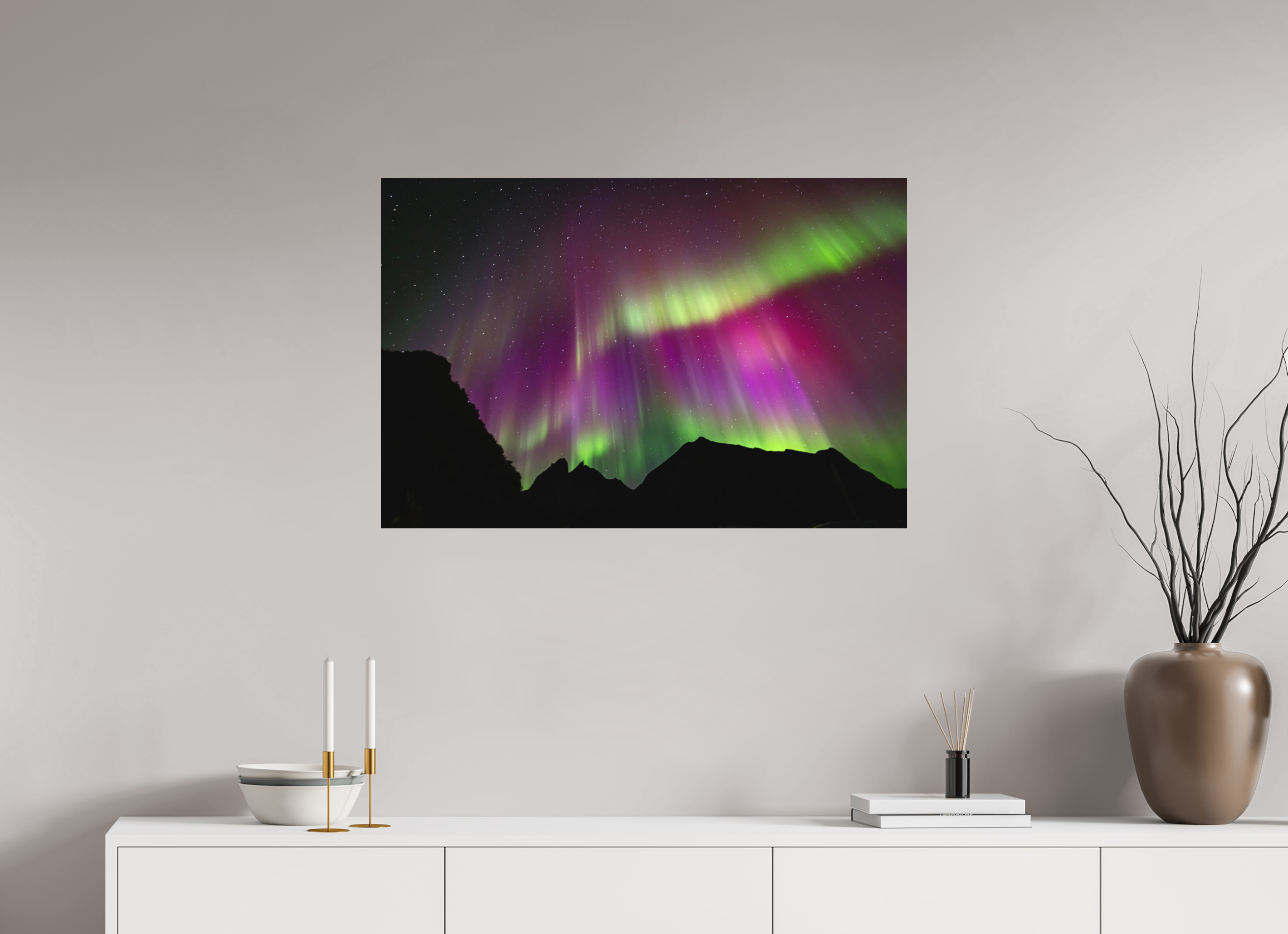 90 x 60 cm, Aluminium Northern Lights