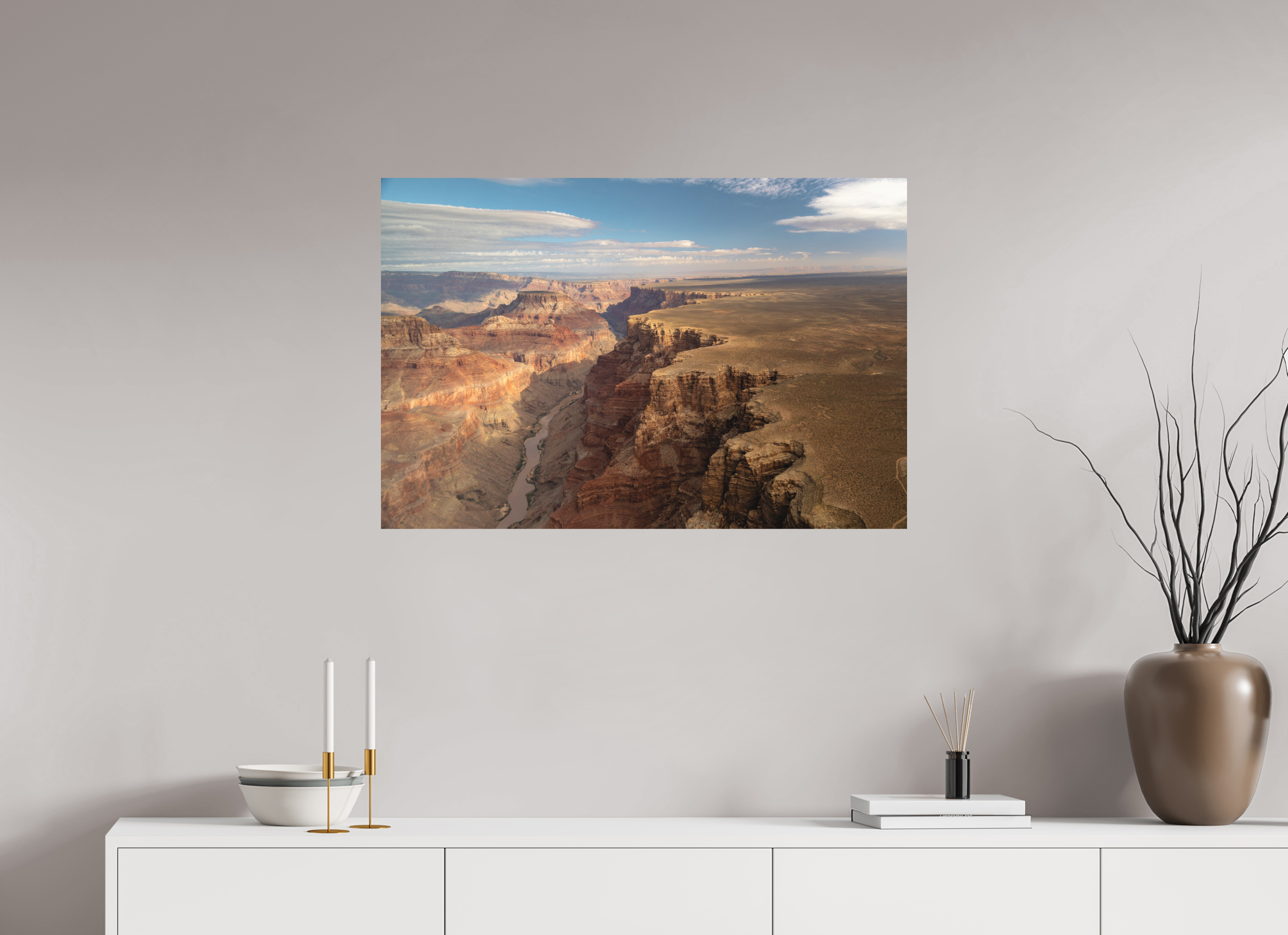 90 x 60 cm, Aluminium Grand Canyon vue du ciel