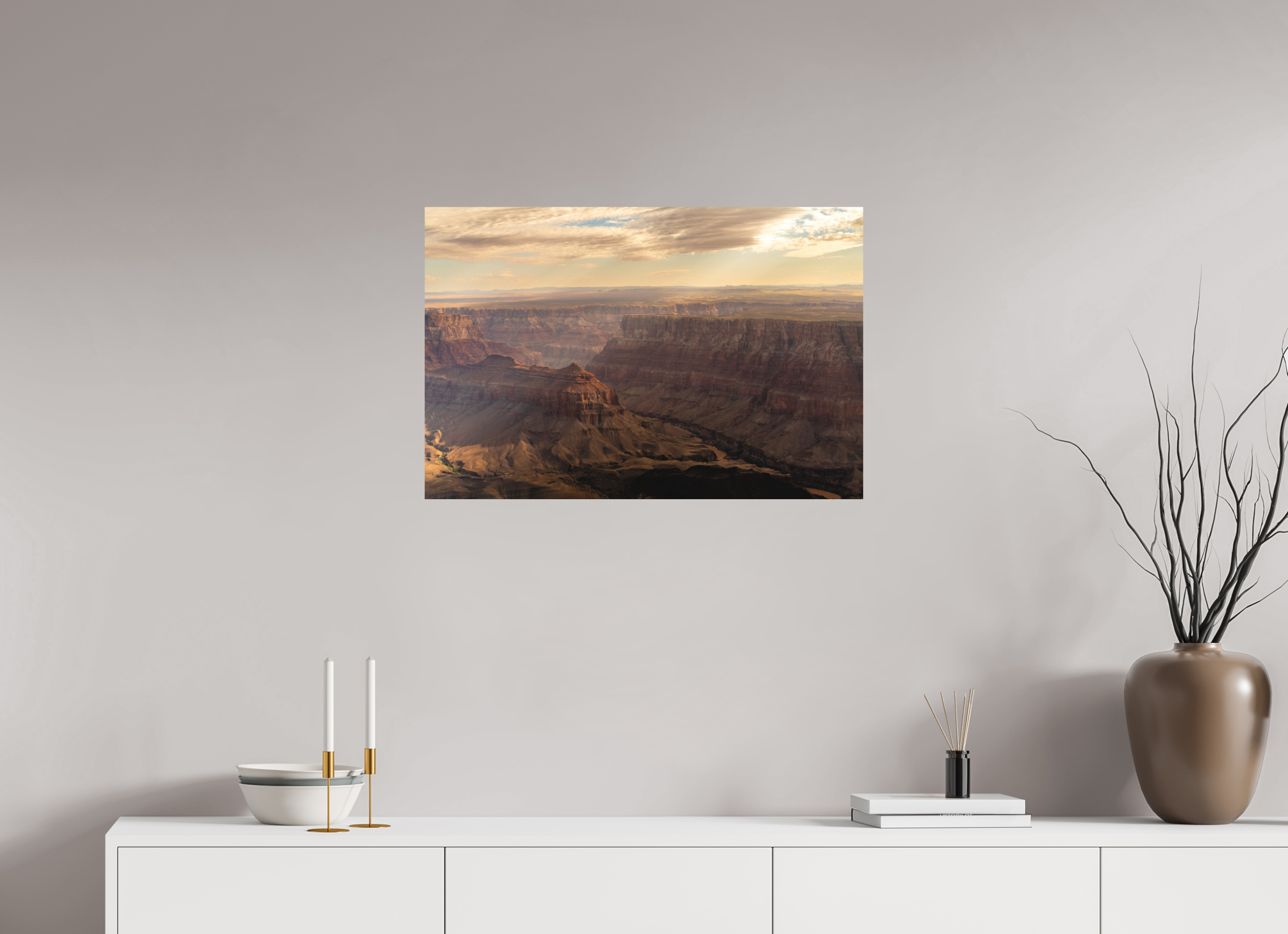 75 x 50 cm, Aluminium Grand Canyon au coucher du Soleil