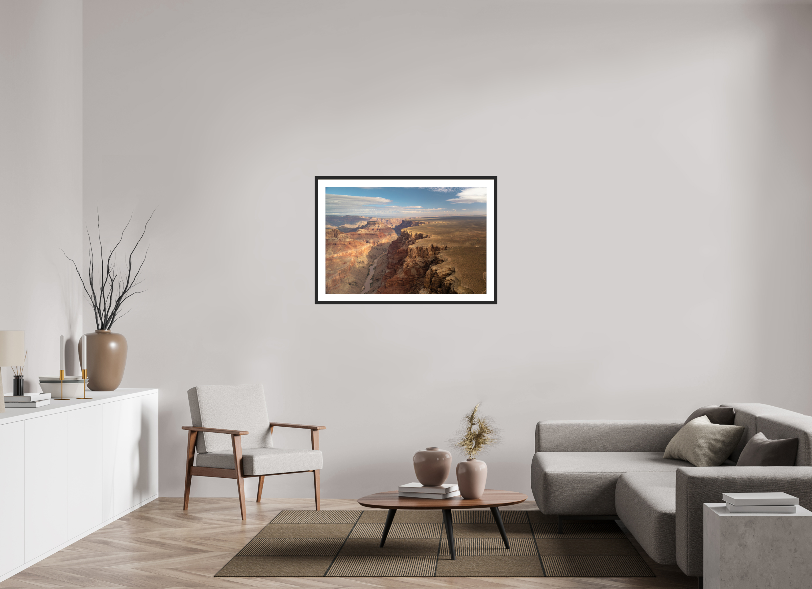 105 x 70 cm, Cadre avec passe partout Grand Canyon vue du ciel