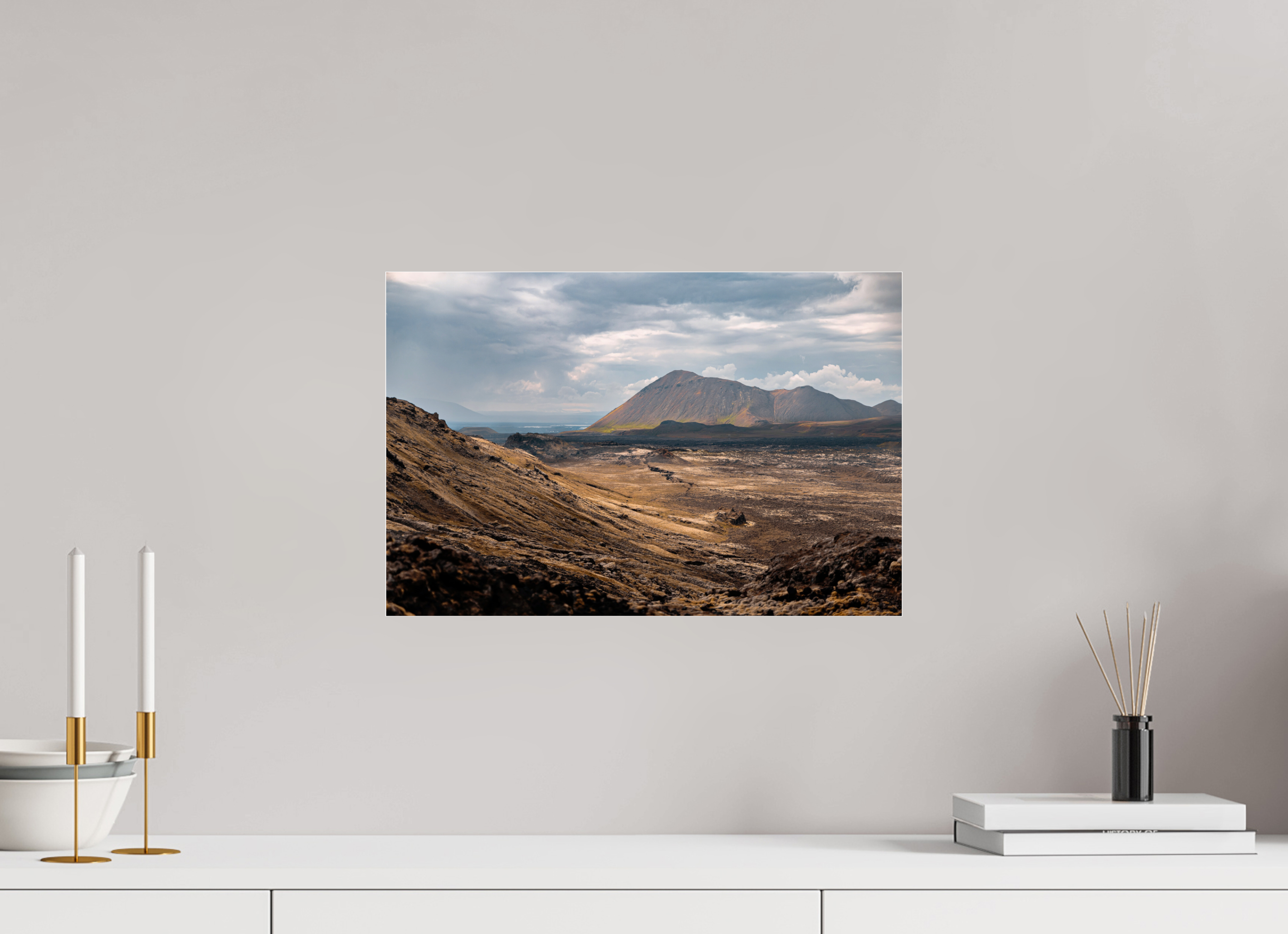 45 x 30 cm, Photo Print Under Acrylic Glass Fire Land