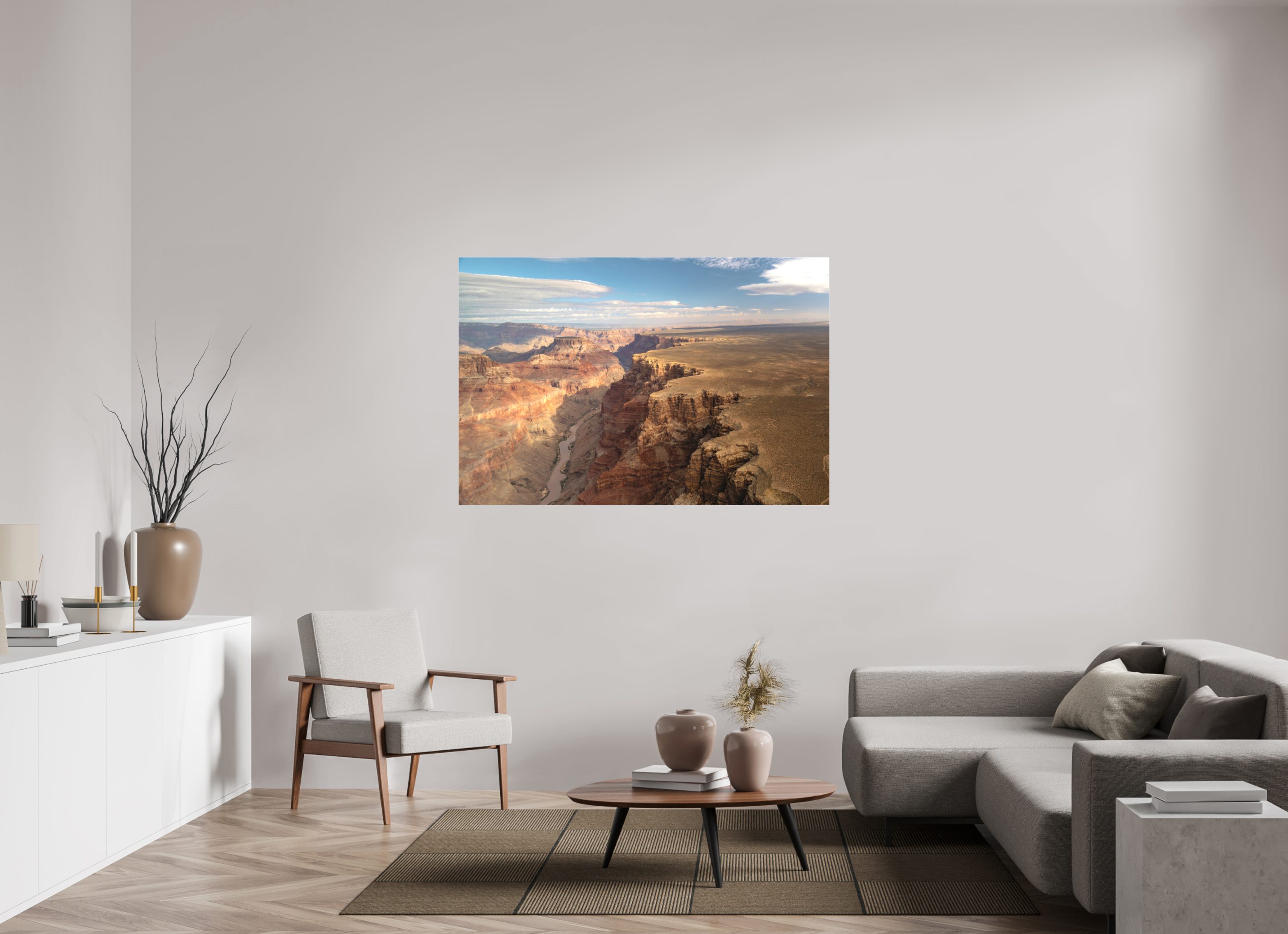 150 x 100 cm, Cadre simple Matte on Stretcher Frame Grand Canyon vue du ciel