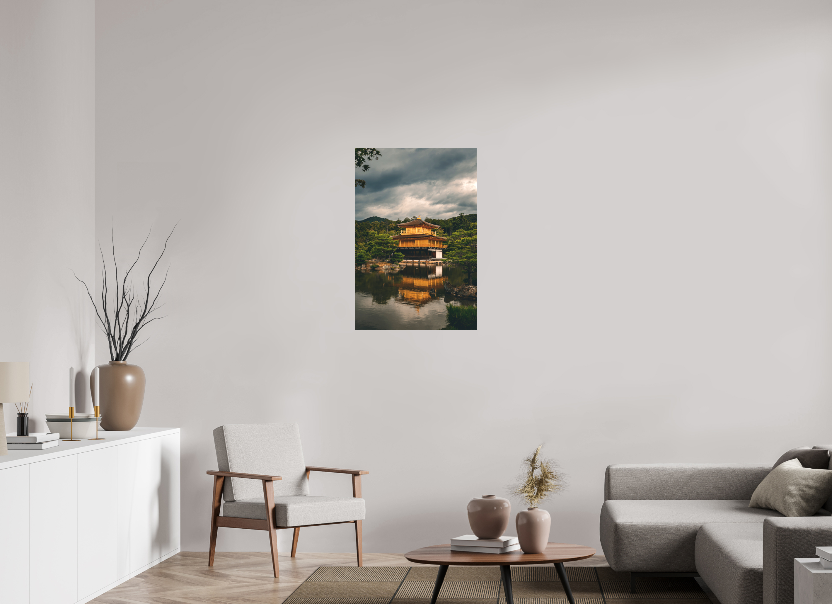 60 x 90 cm, Cadre simple Matte on Stretcher Frame Kinkaku-ji