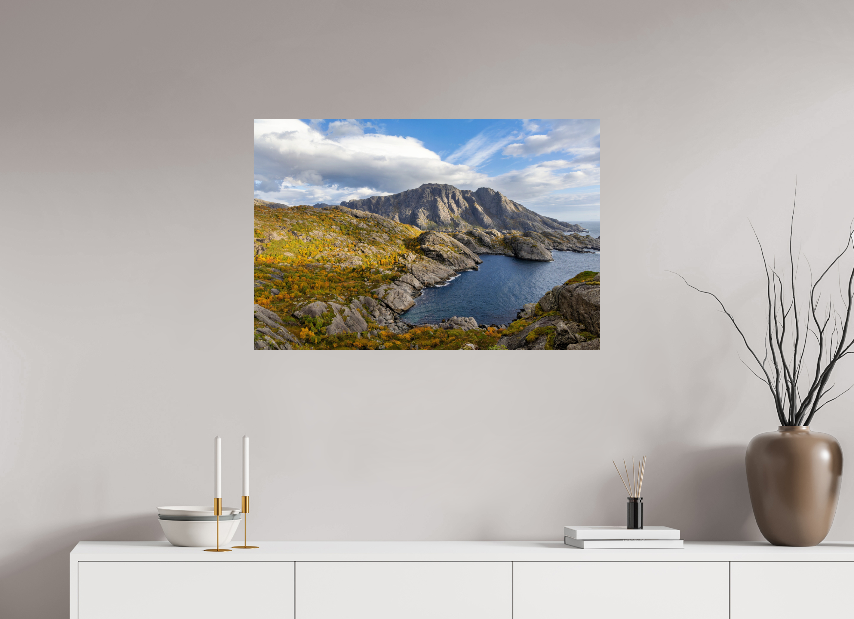 90 x 60 cm, Photo Print On Fuji Crystal DP II Couleurs d'automne aux îles Lofoten