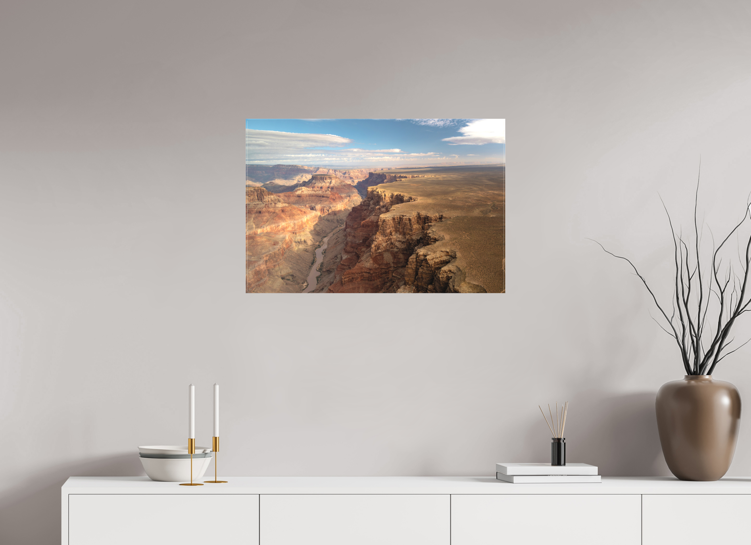 75 x 50 cm, Cadre simple Matte on Stretcher Frame Grand Canyon vue du ciel