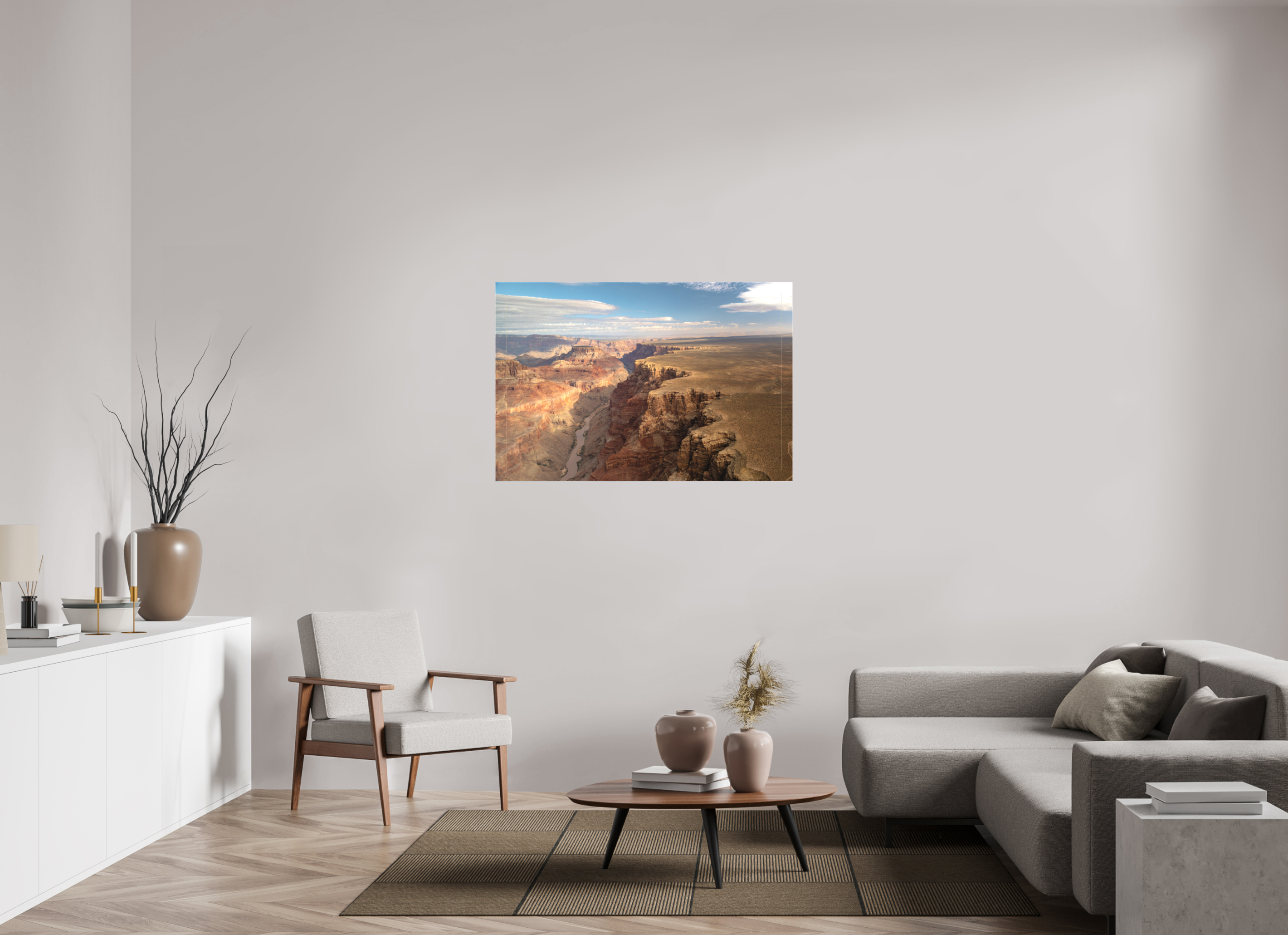 120 x 80 cm, Cadre simple Matte on Stretcher Frame Grand Canyon vue du ciel