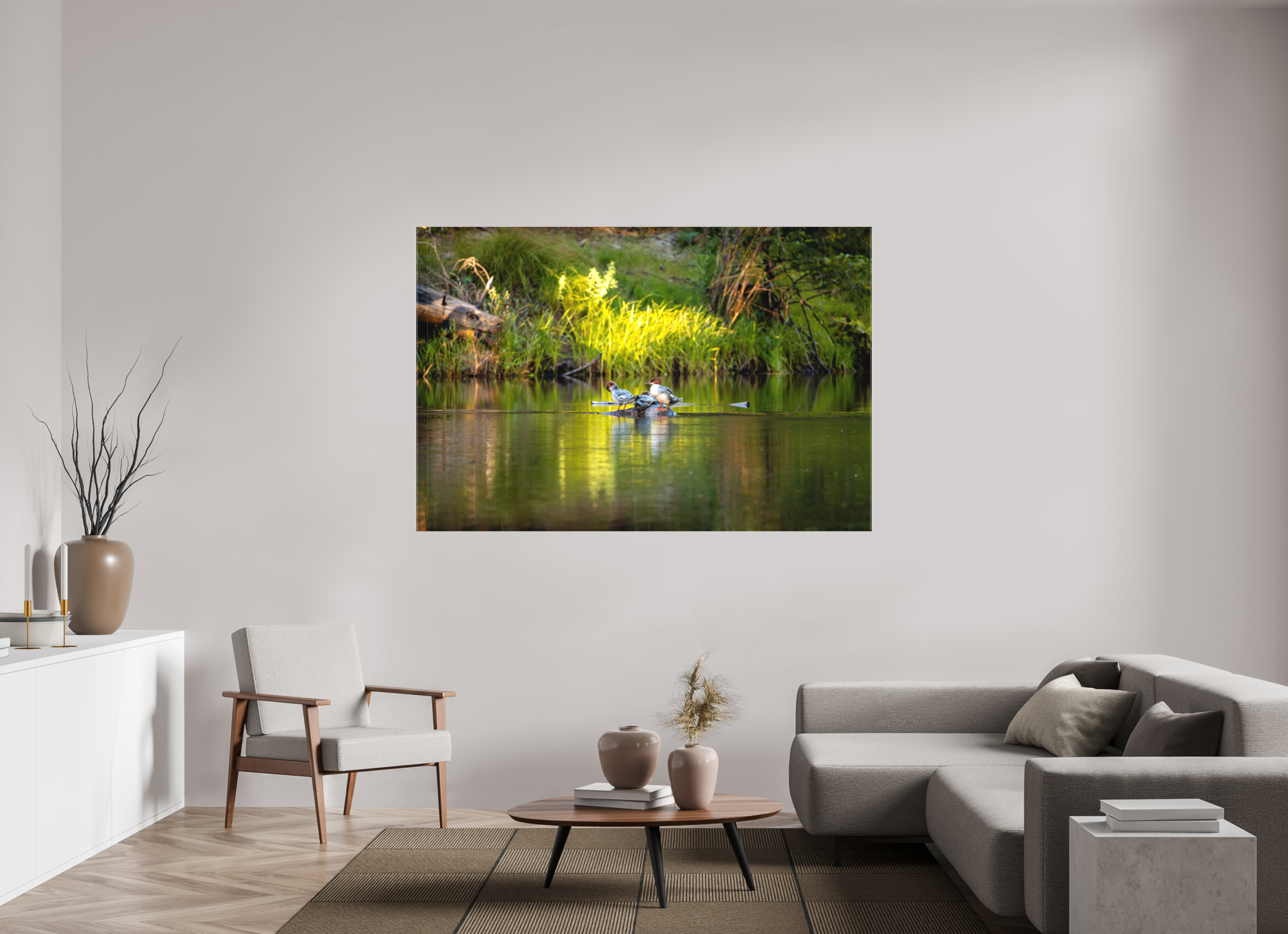 180 x 120 cm, Cadre simple Matte on Stretcher Frame Mergus