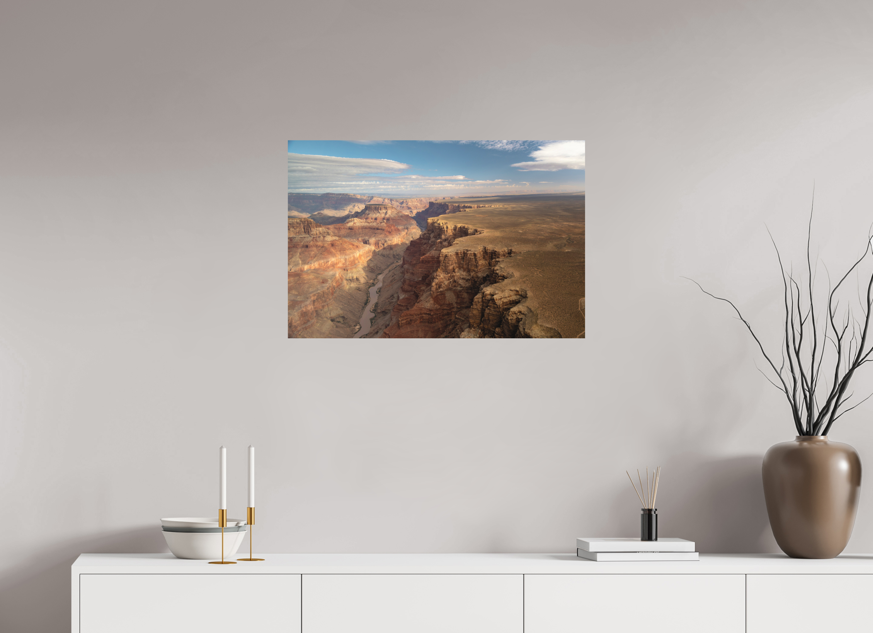 75 x 50 cm, Aluminium Grand Canyon vue du ciel