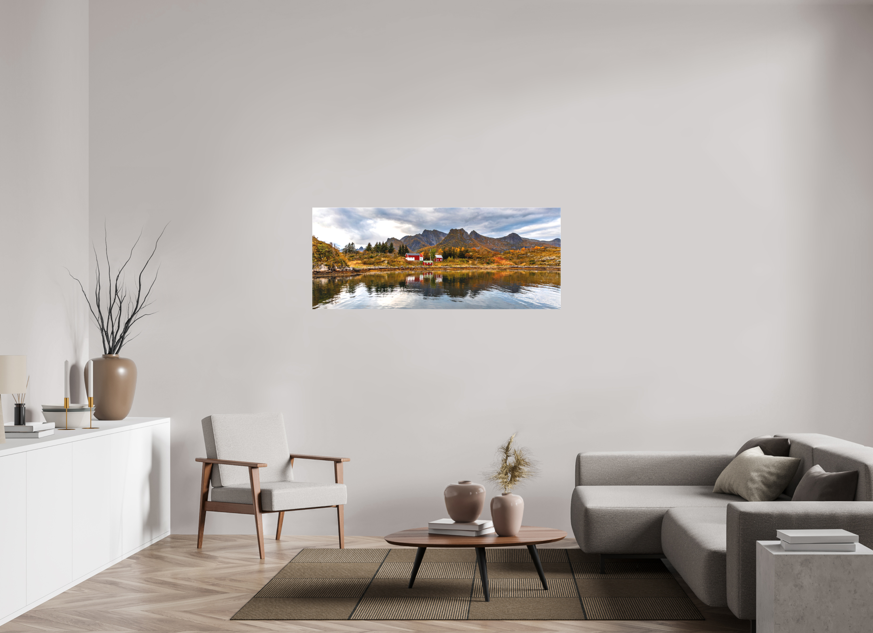 148.3 x 60 cm, Cadre simple Matte on Stretcher Frame Arctic Panorama