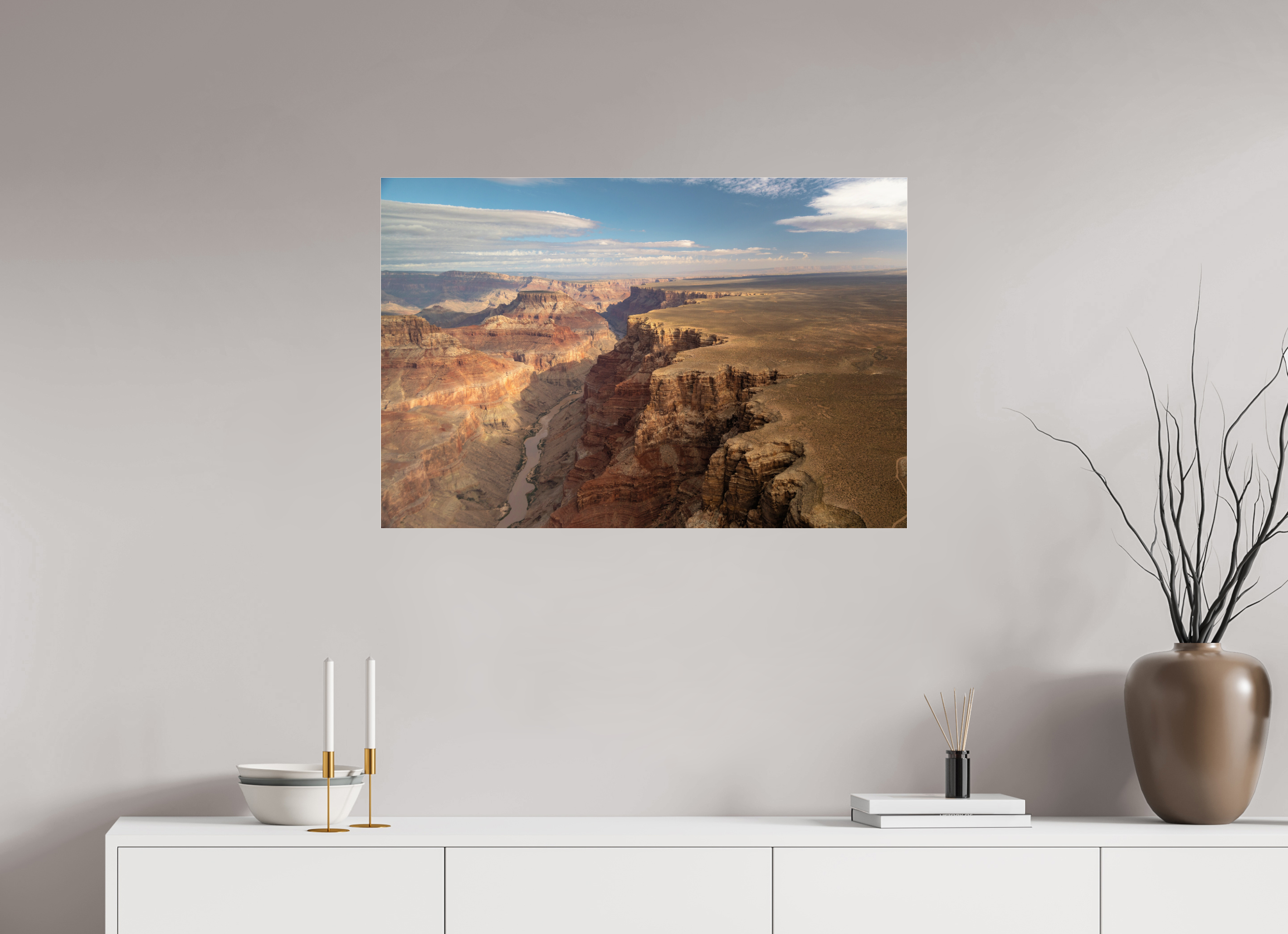 90 x 60 cm, Photo Print Under Acrylic Glass Grand Canyon vue du ciel