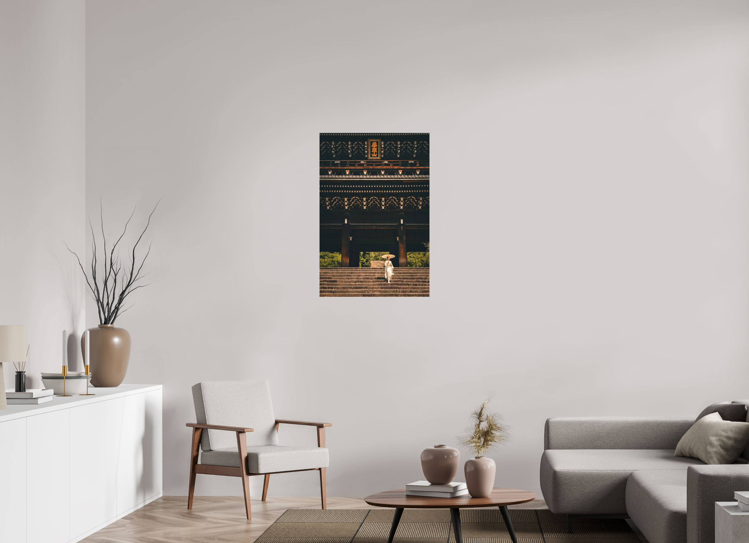 60 x 90 cm, Cadre simple Matte on Stretcher Frame Chion-in Temple