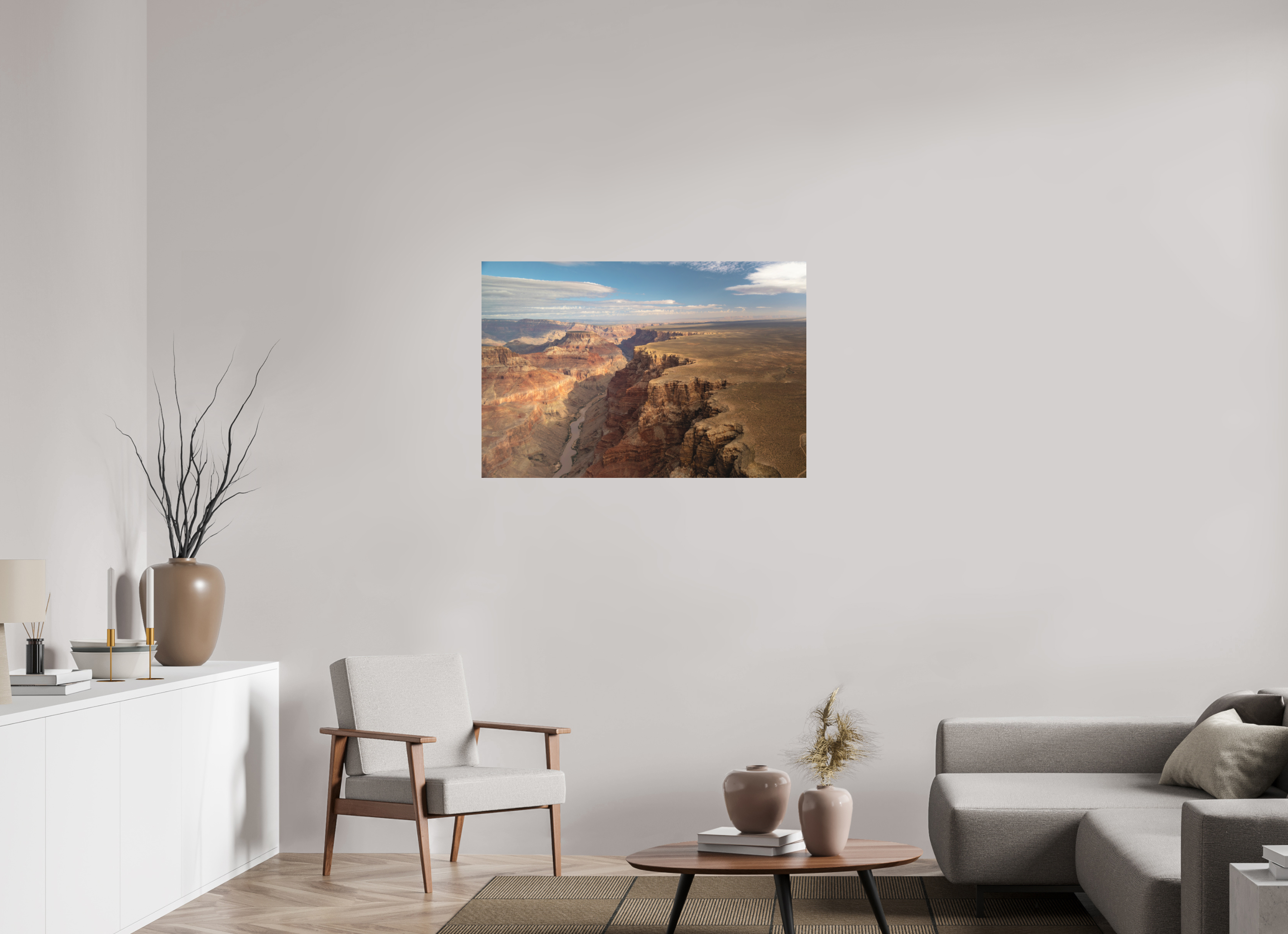 105 x 70 cm, Aluminium Grand Canyon vue du ciel