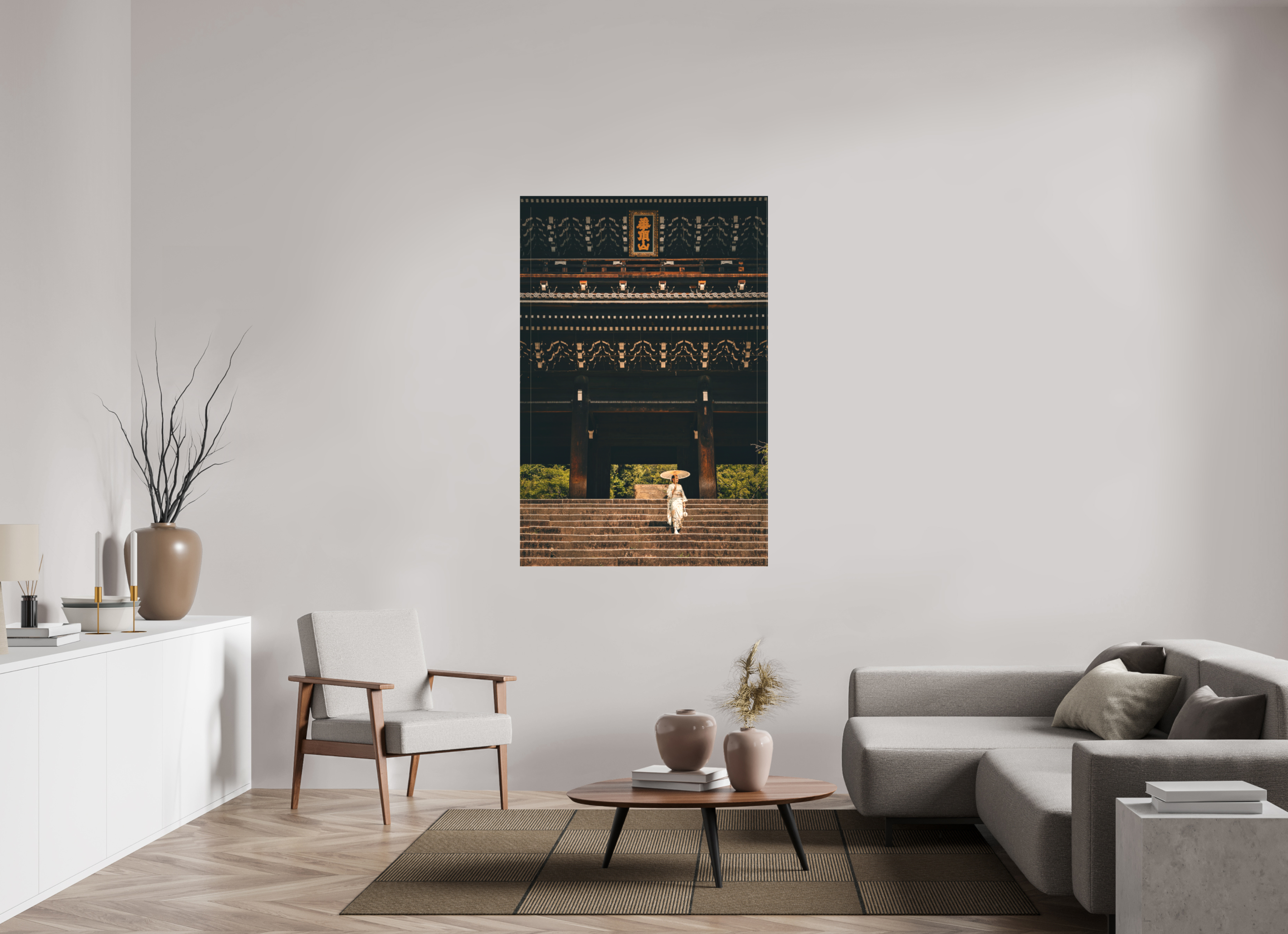 100 x 150 cm, Cadre simple Matte on Stretcher Frame Chion-in Temple