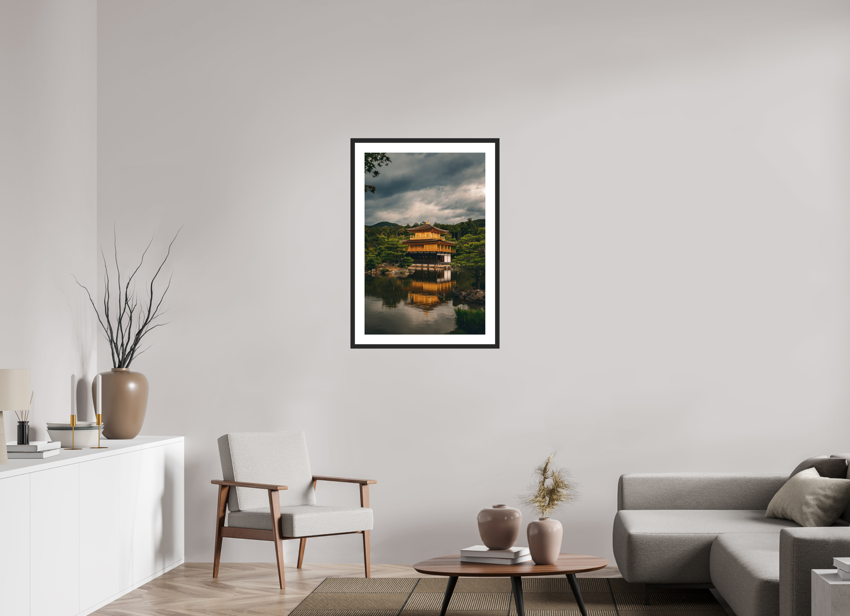 60 x 90 cm, Cadre avec passe partout Kinkaku-ji