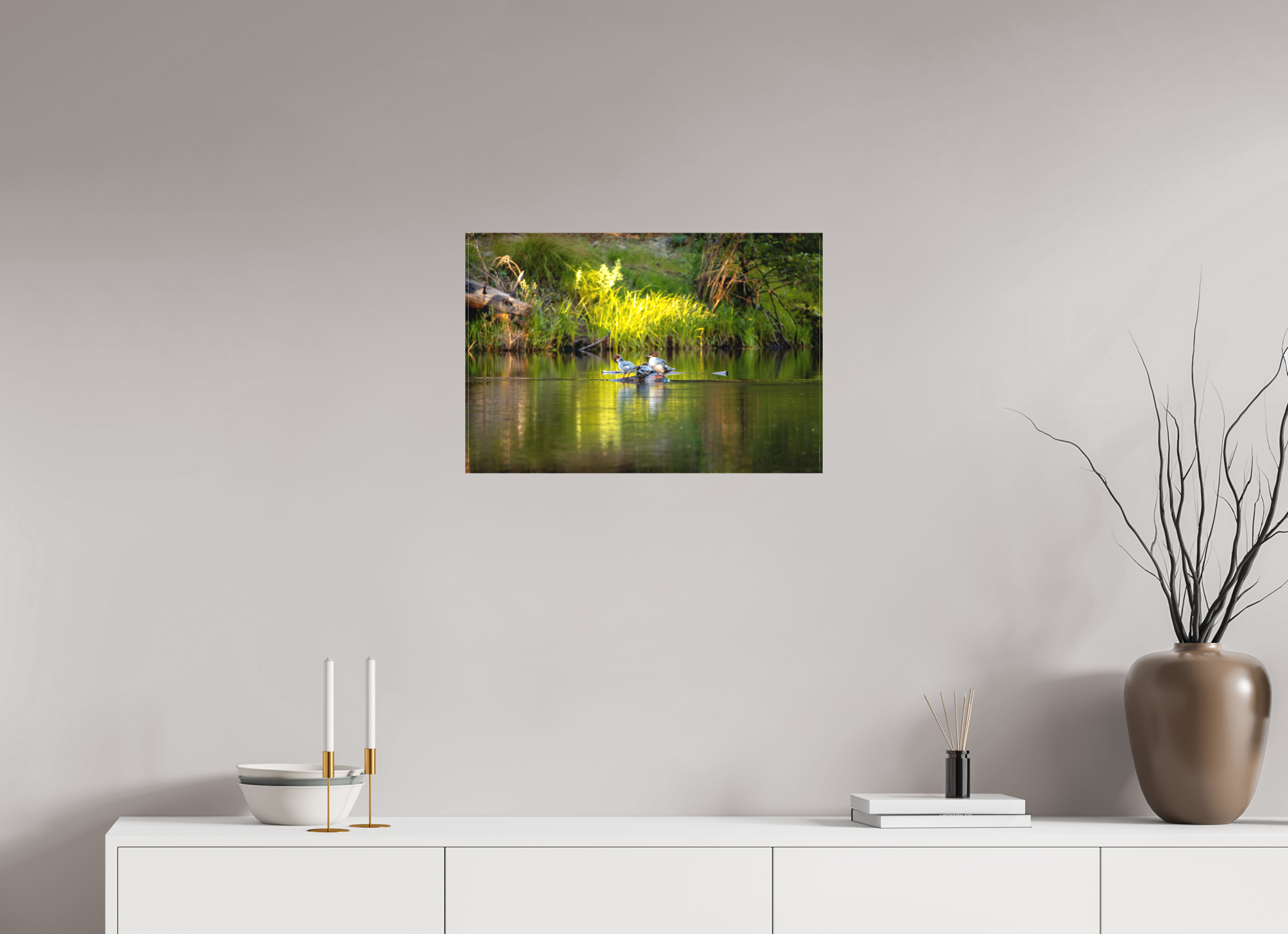 60 x 40 cm, Cadre simple Matte on Stretcher Frame Mergus