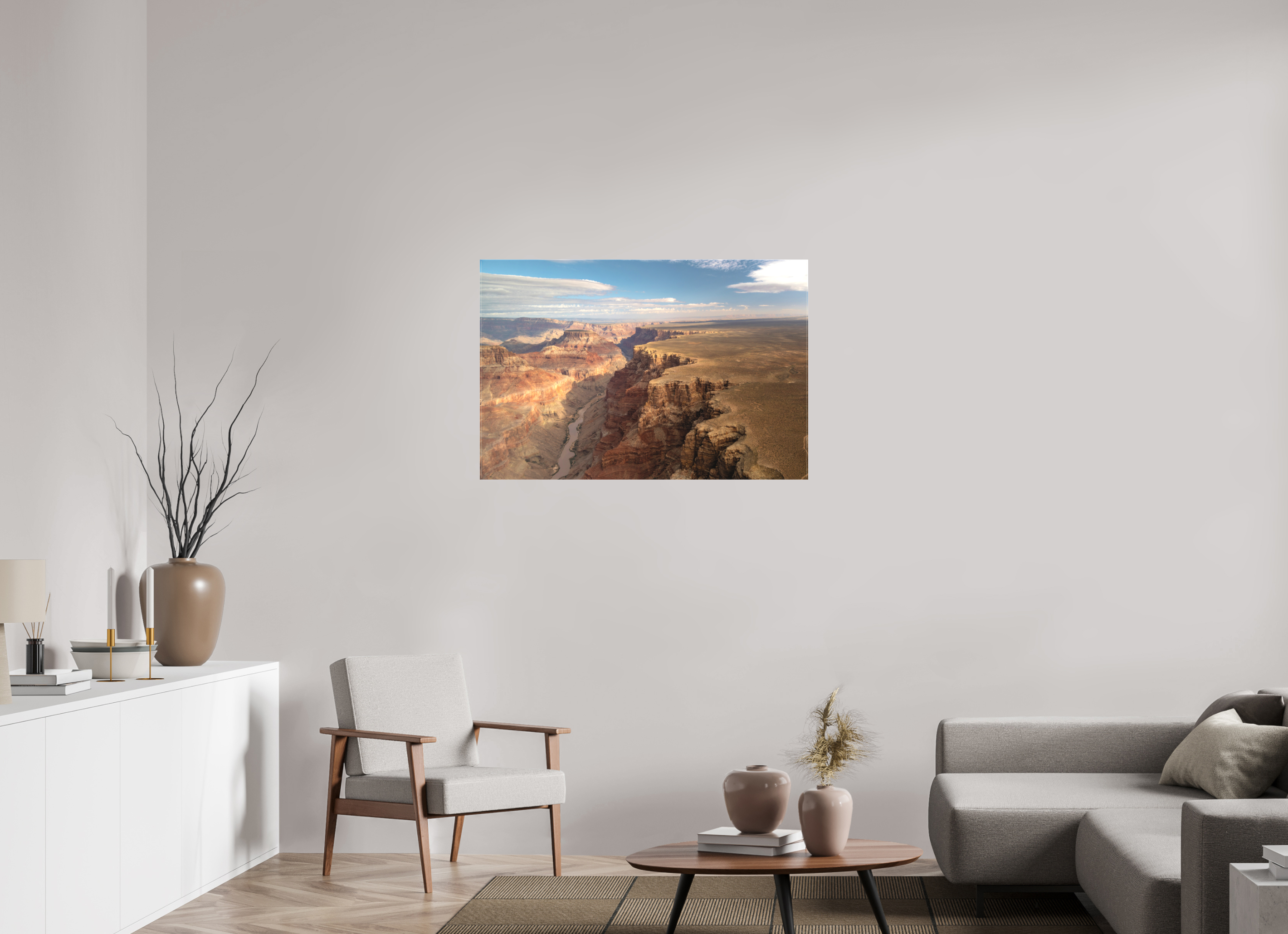 105 x 70 cm, Cadre simple Matte on Stretcher Frame Grand Canyon vue du ciel