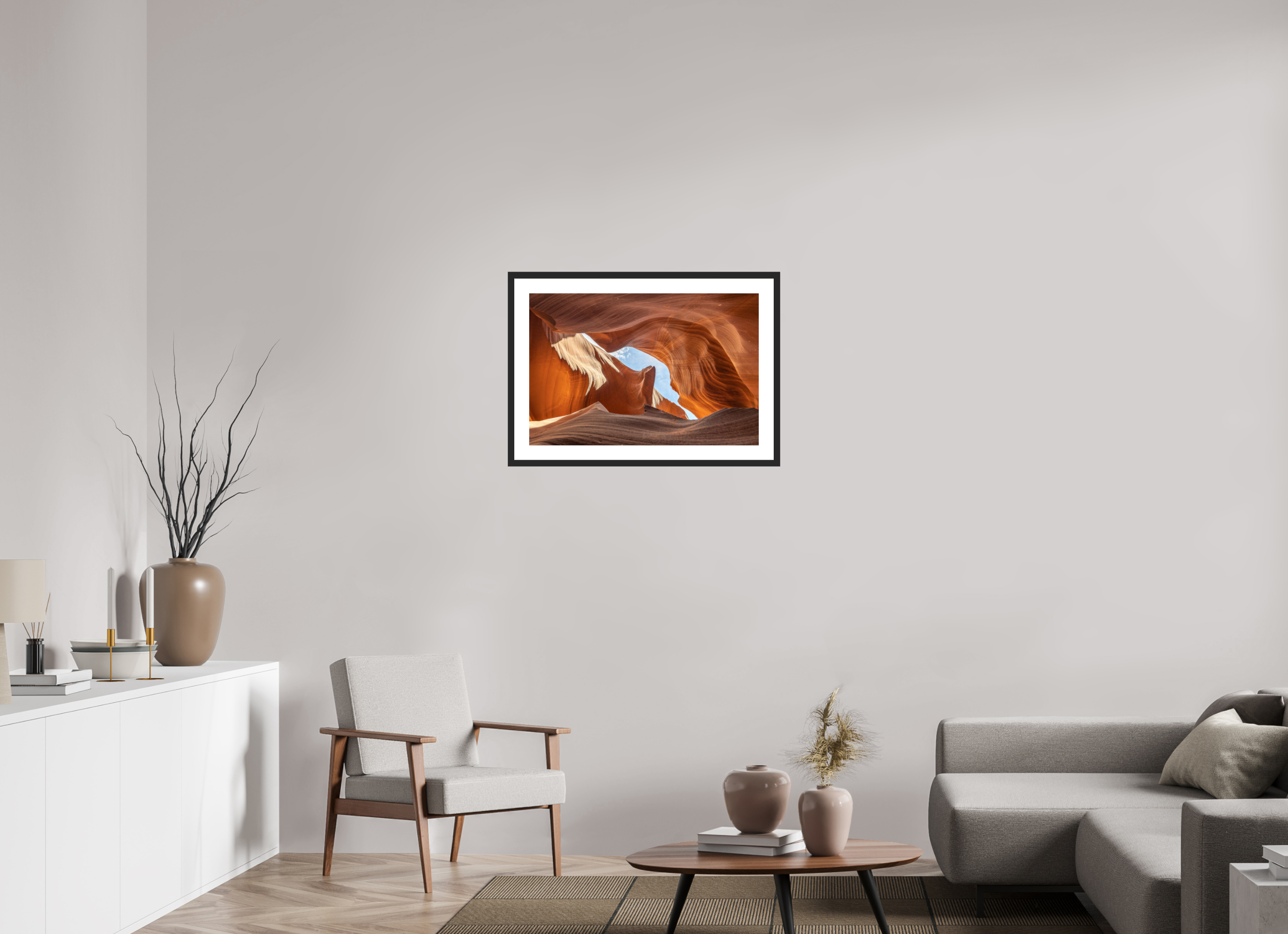 75 x 50 cm, Cadre avec passe partout Antelope Canyon
